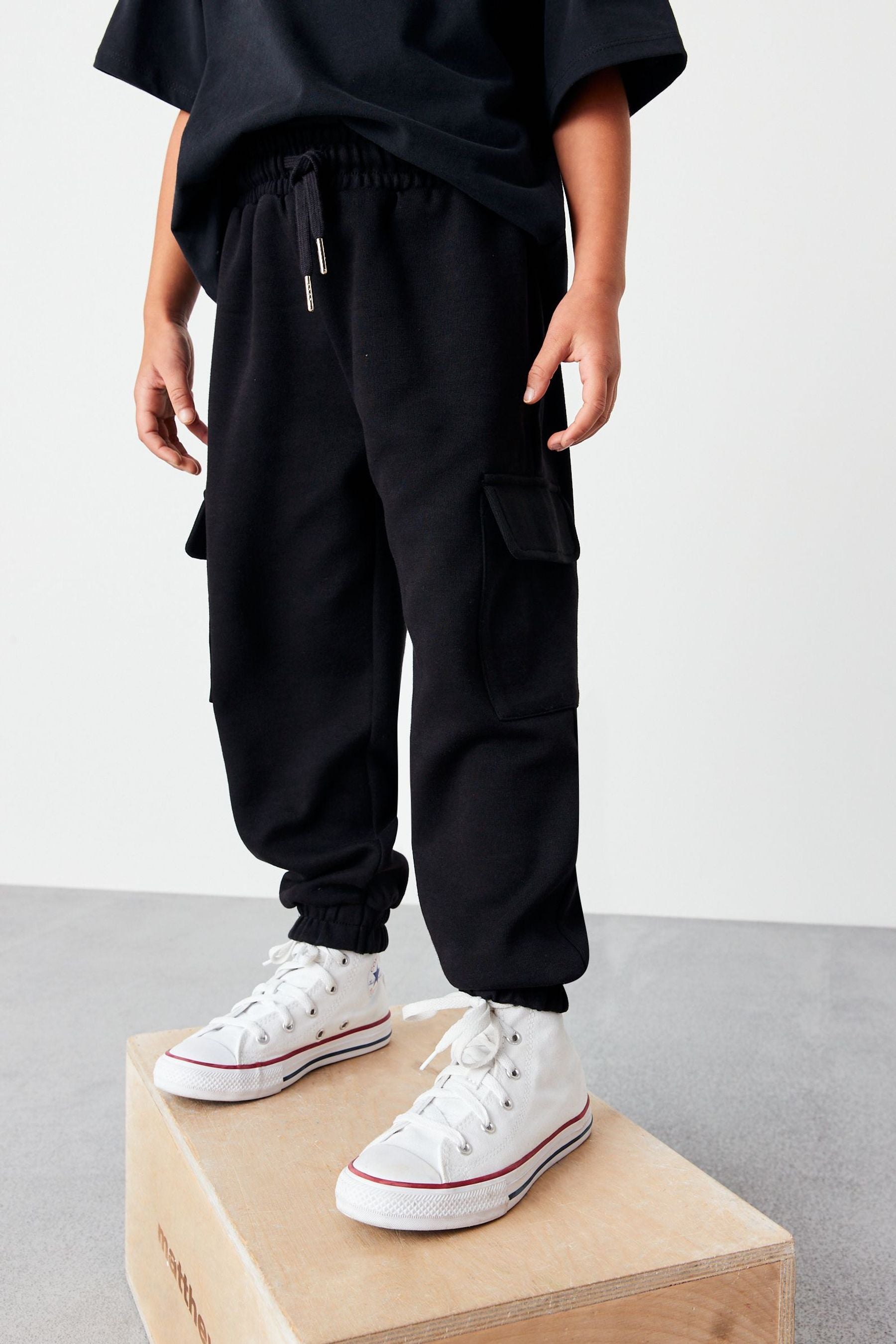 Black Cargo Utility Joggers (3-16yrs)