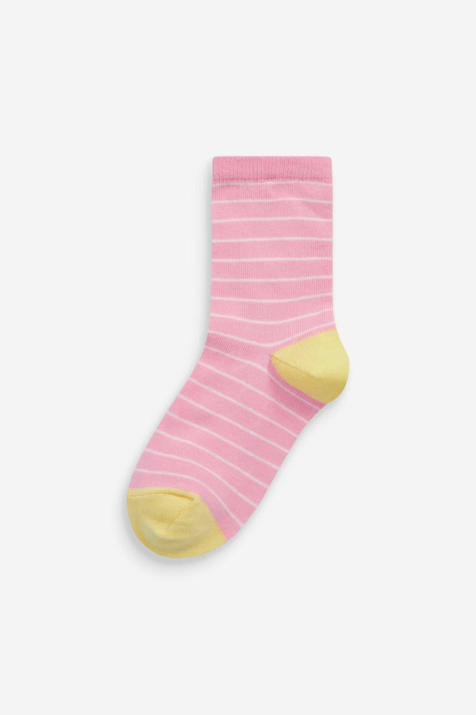 Colourful 7 Pack Cotton Rich Spot Stripe Ankle Socks