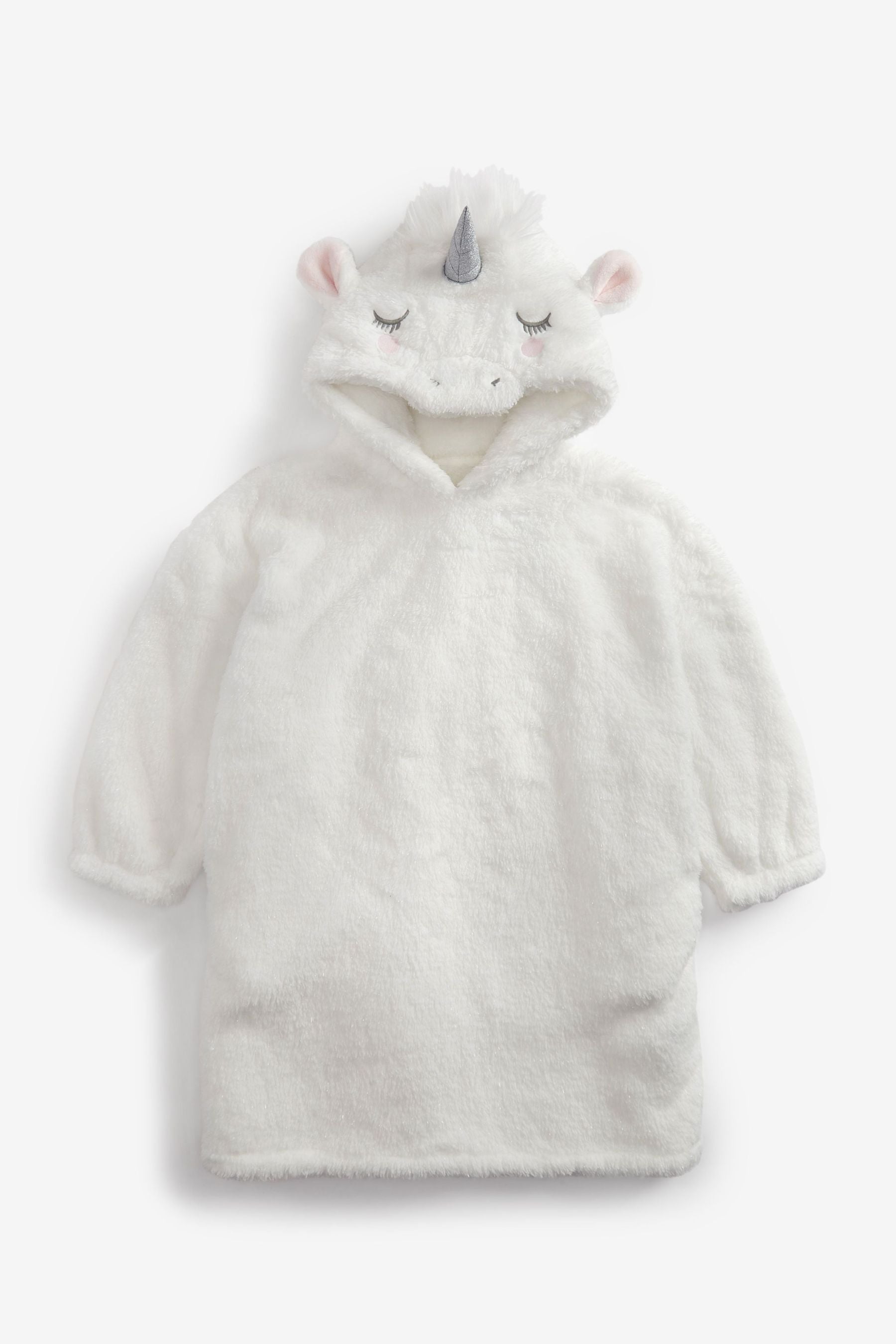 White 3D Unicorn Hooded Fleece Blanket (3-16yrs)