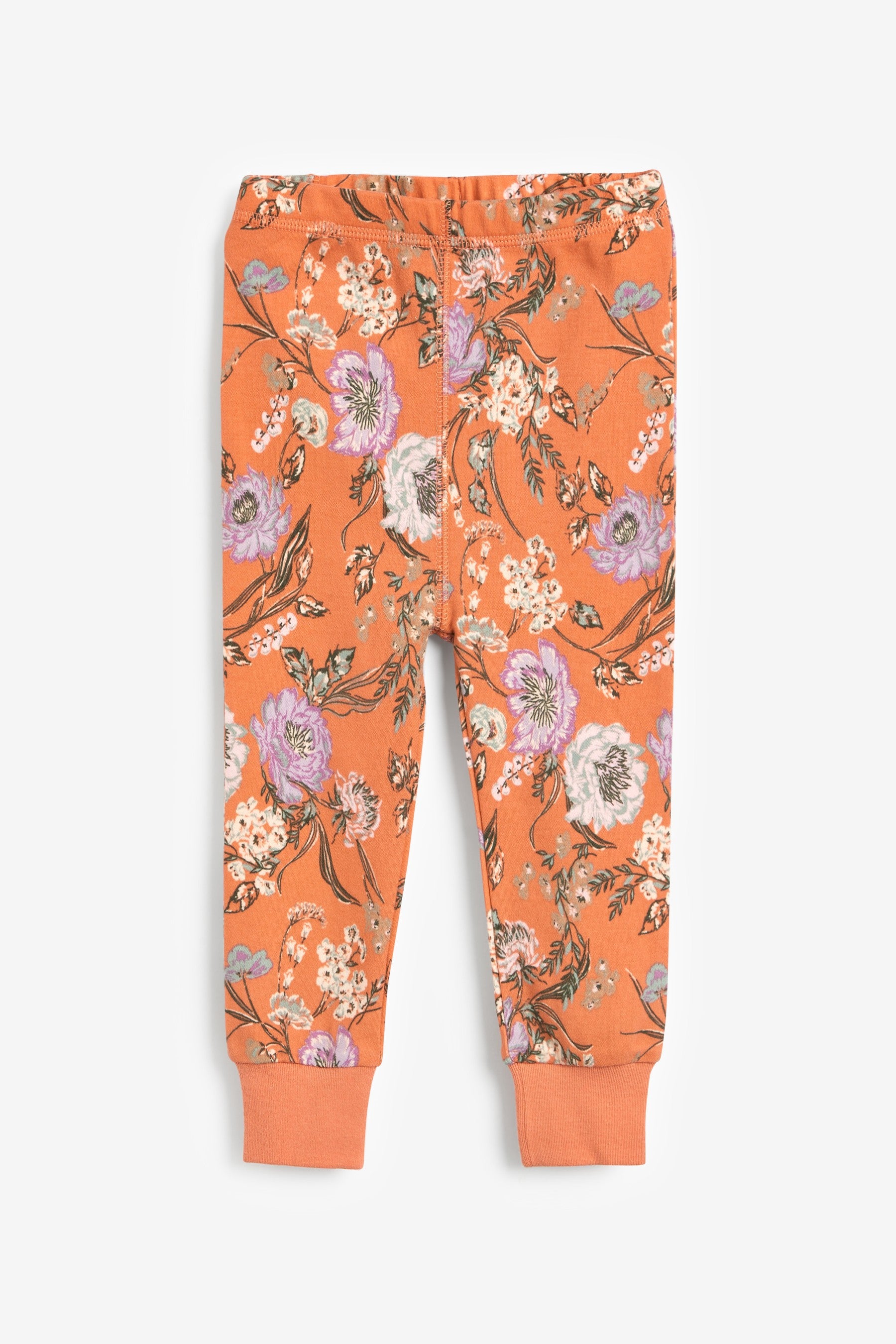 Orange/Ochre/Cream Floral 3 Pack Pyjamas (9mths-8yrs)