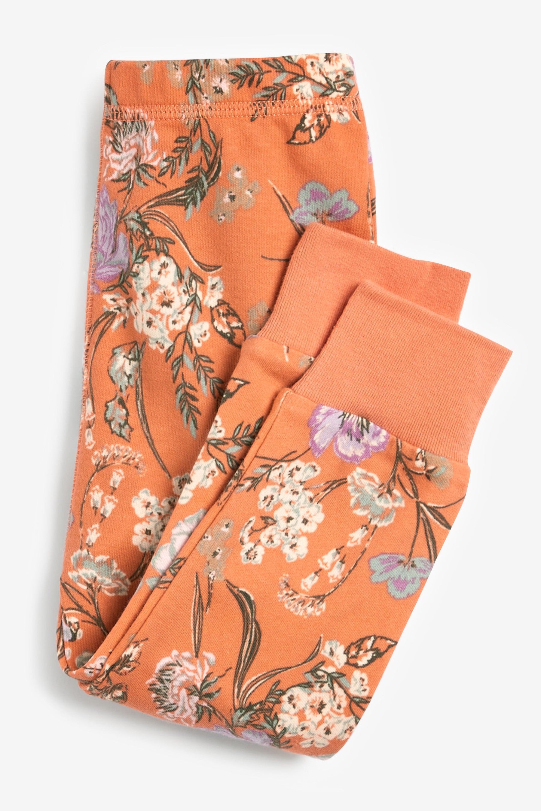 Orange/Ochre/Cream Floral 3 Pack Pyjamas (9mths-8yrs)