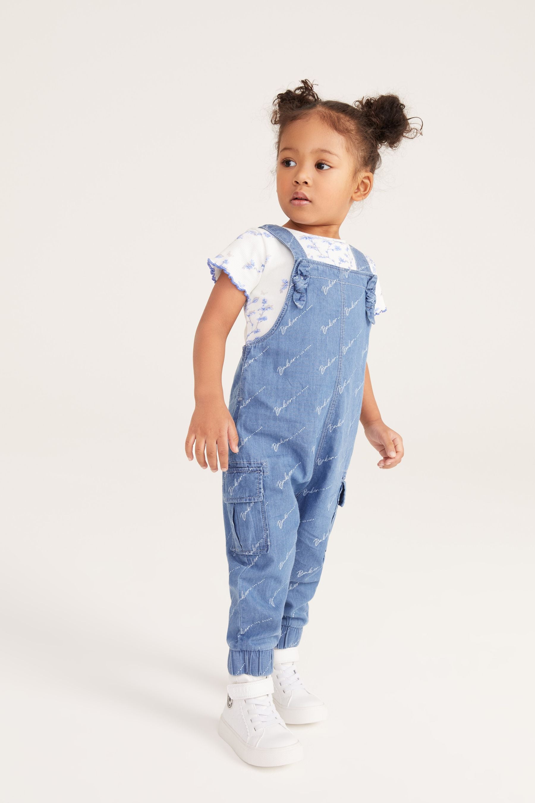Baker by Ted Baker Girls Blue Chambray Pinafore Set