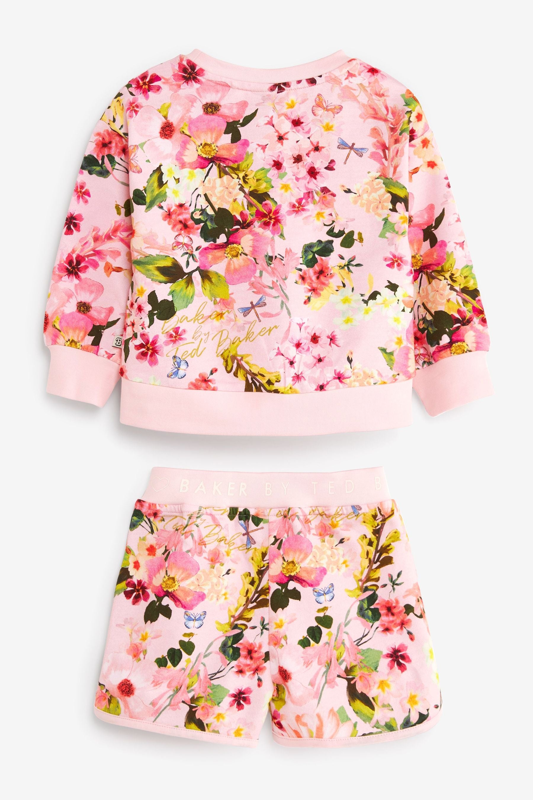 Pink Baker by Ted Baker Floral Sweatshirt and Shorts Set