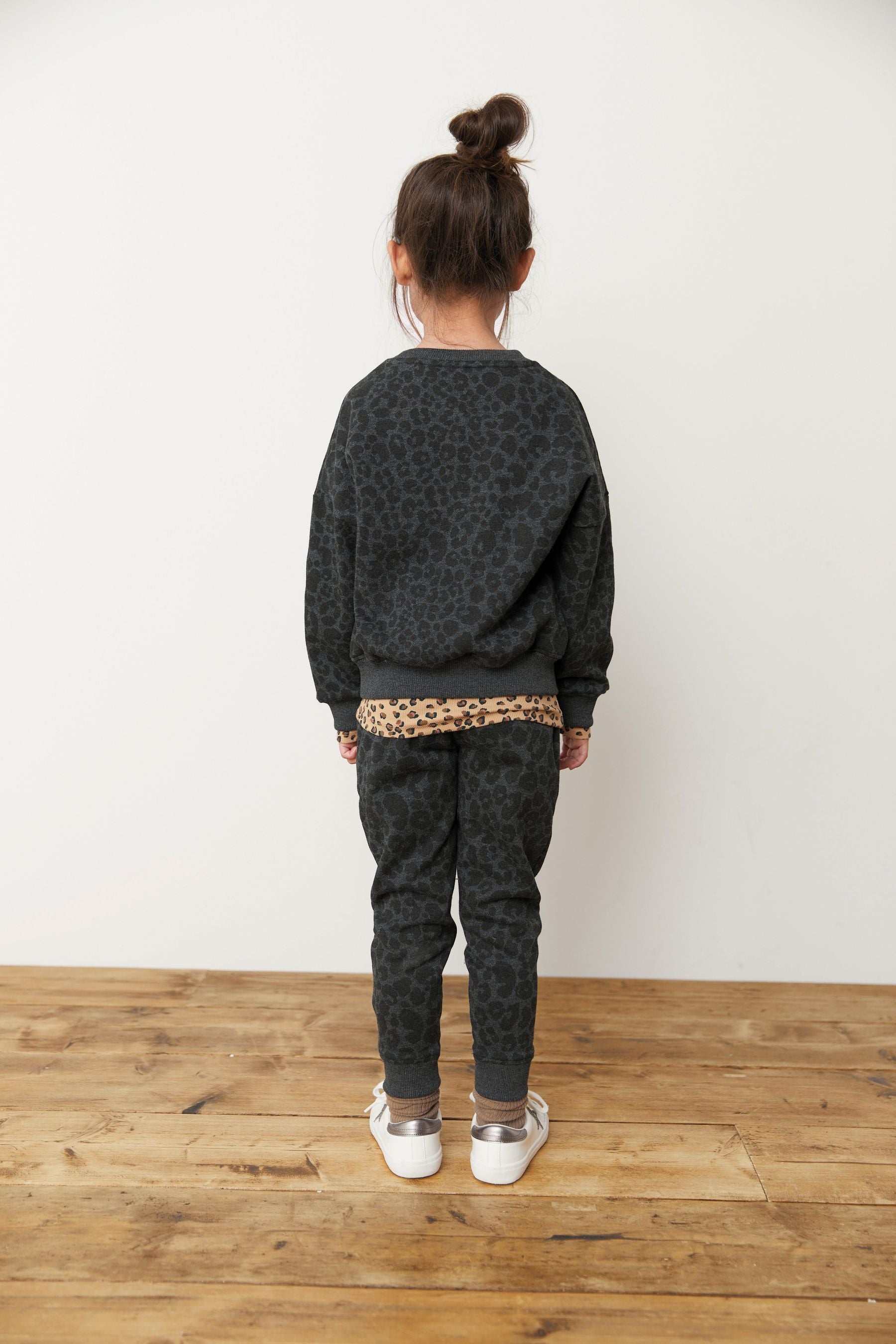 Charocal Grey/Black Animal Print Sweatshirt And Joggers Set (3-16yrs)