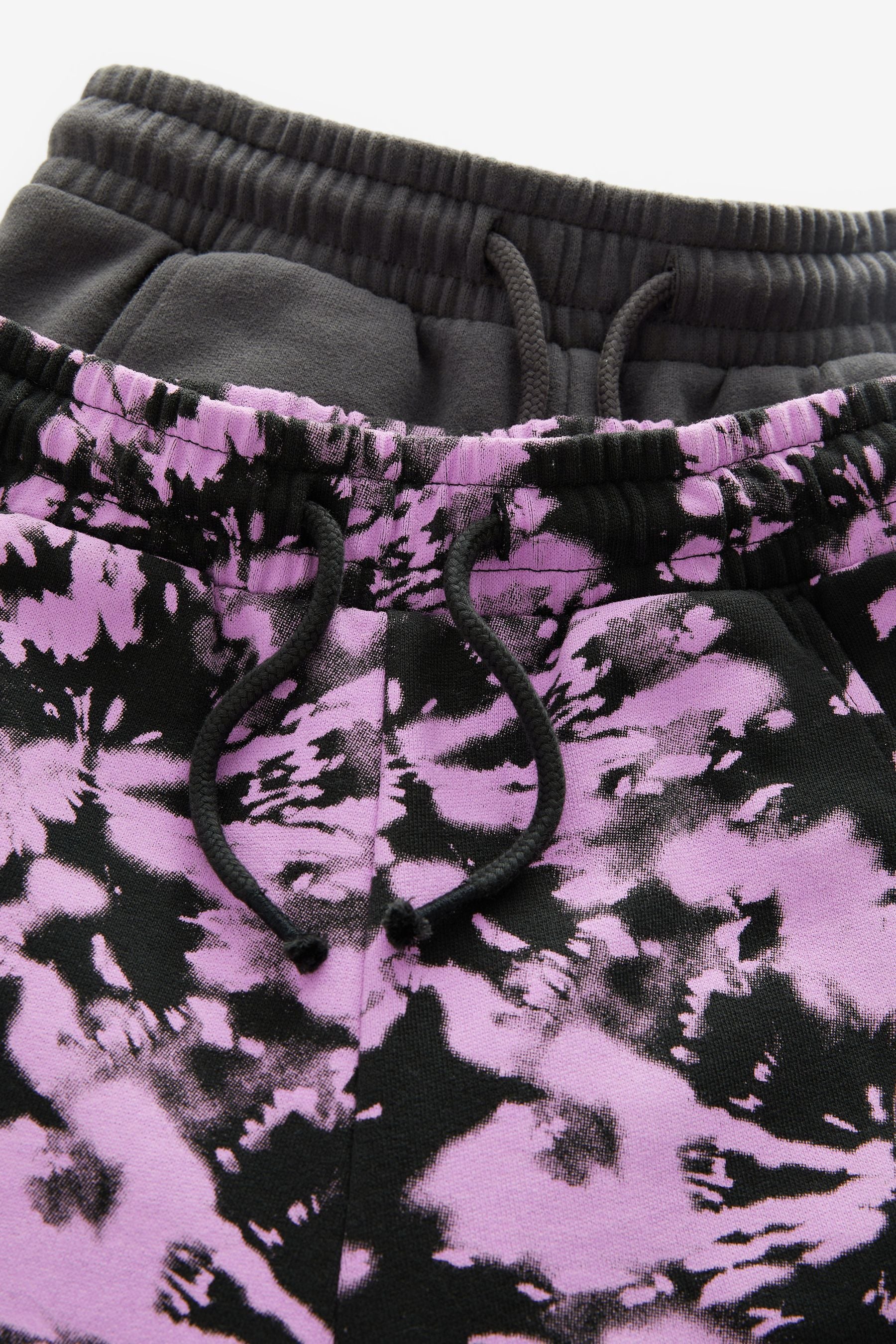 Charcoal Grey/Black Lilac Purple Pink Tie Dye 2 Pack Joggers (3-16yrs)