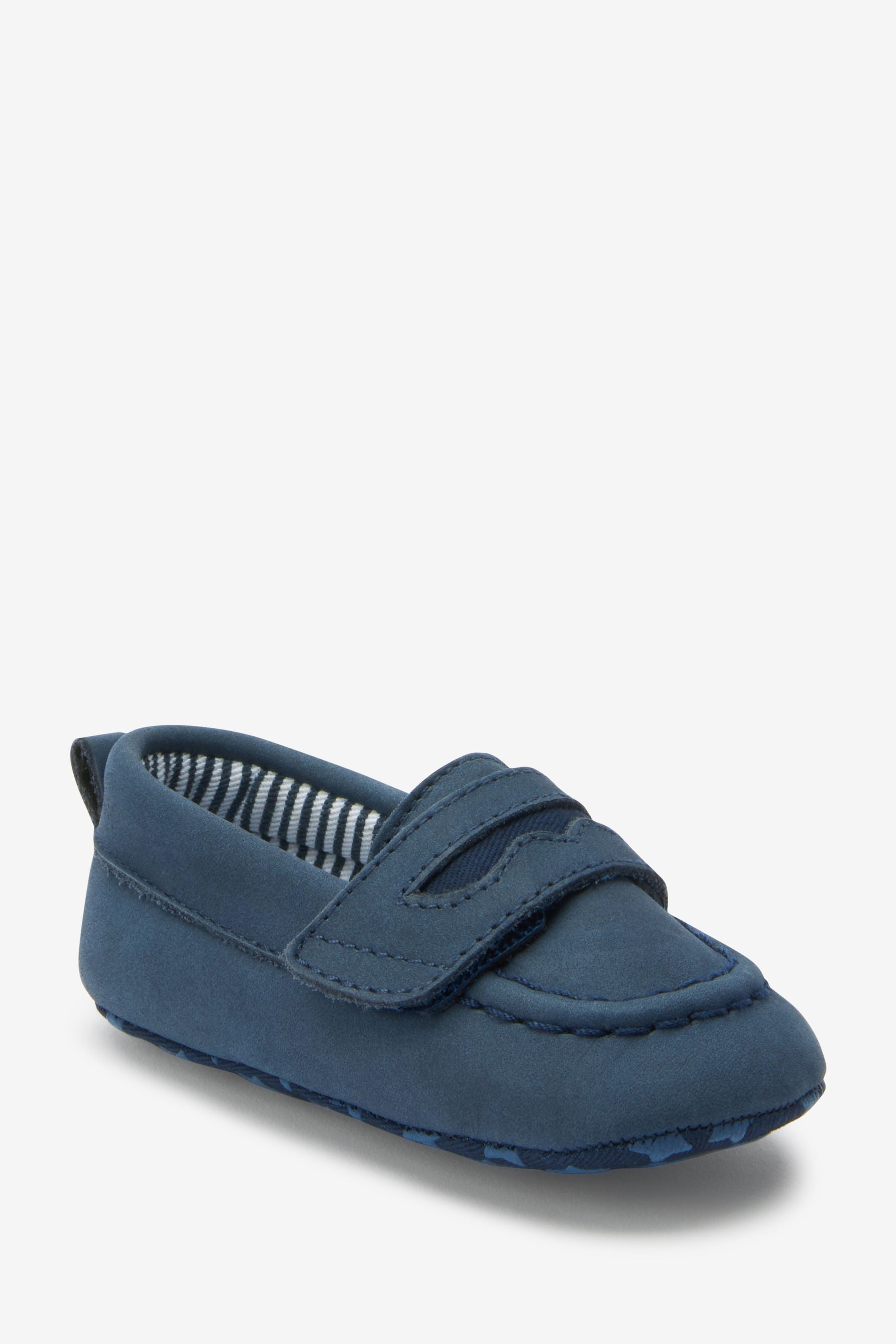 Navy Blue Moccasin Baby Shoes (0-24mths)