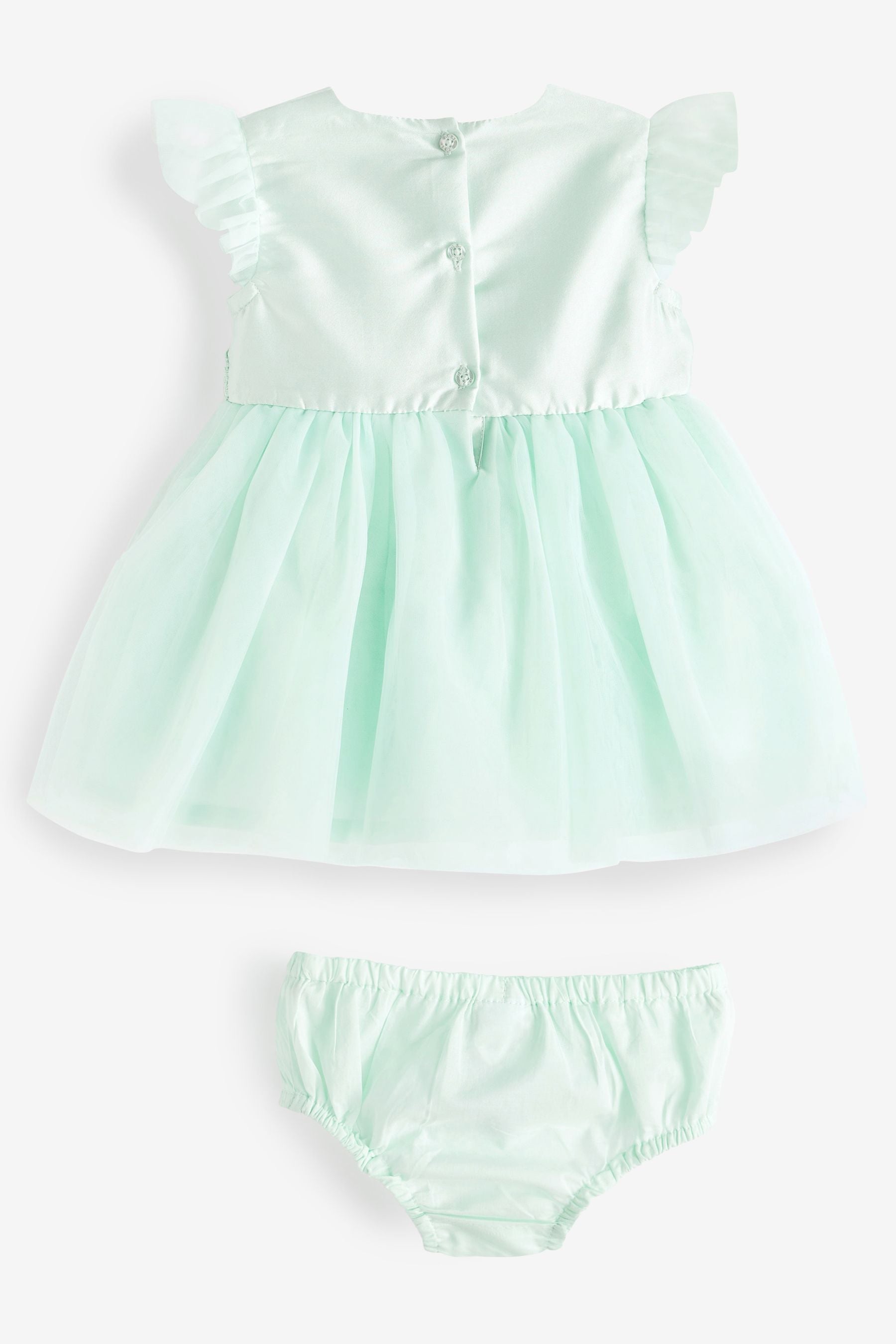 Mint Green Baby Occasion Dress, Knickers and Headband Set (0mths-2yrs)