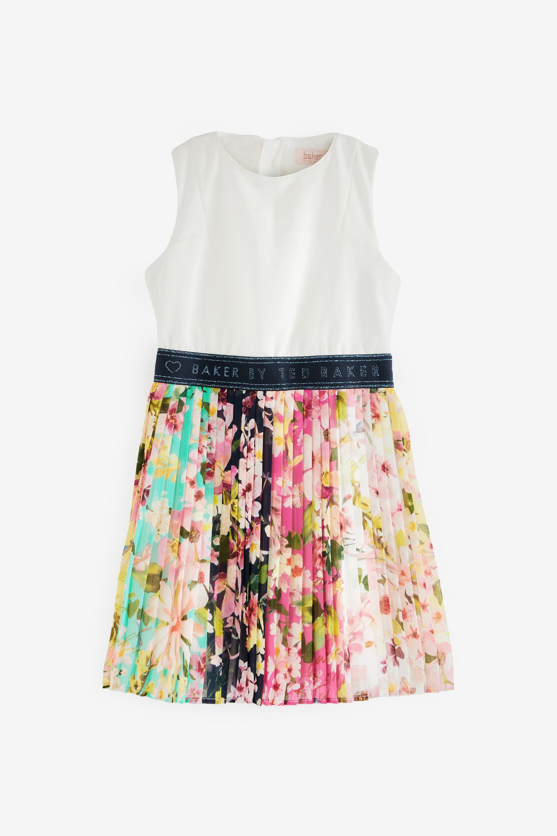 Baker by Ted Baker White Pleated Skirt Dress