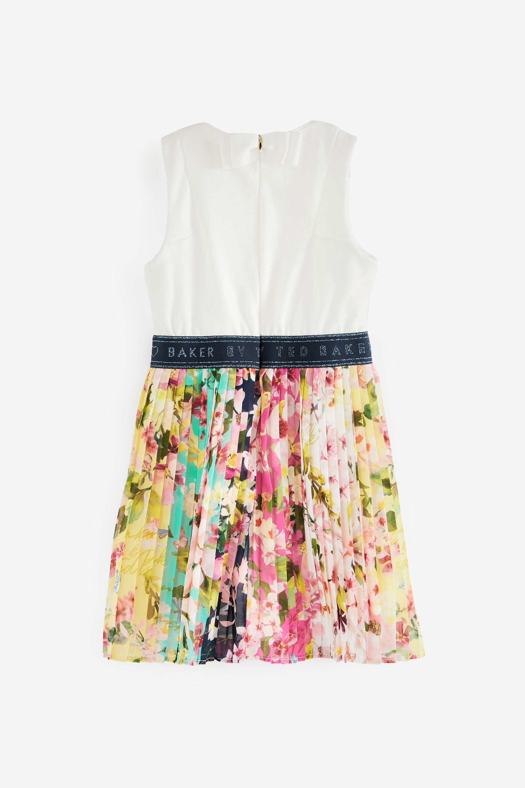 Baker by Ted Baker White Pleated Skirt Dress