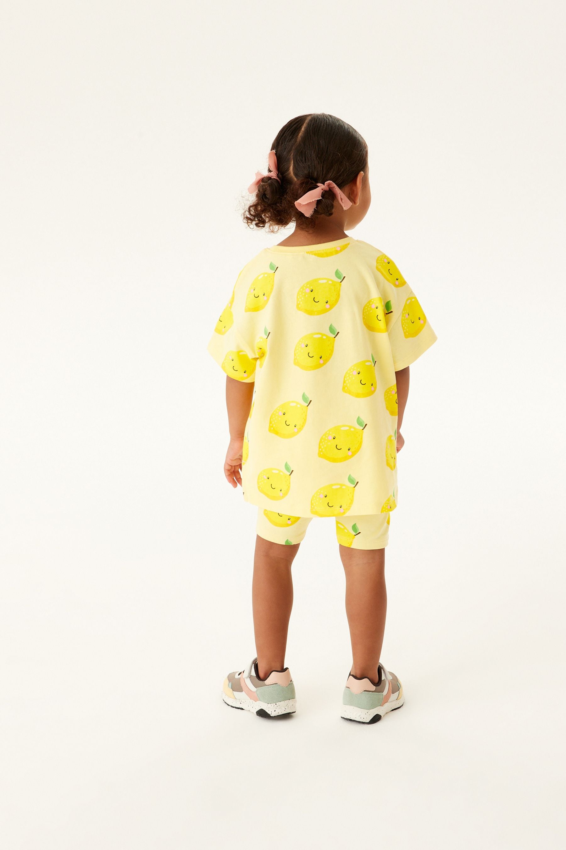 Yellow Lemon Short Sleeve T-Shirt And Cycling Shorts Set (3mths-7yrs)