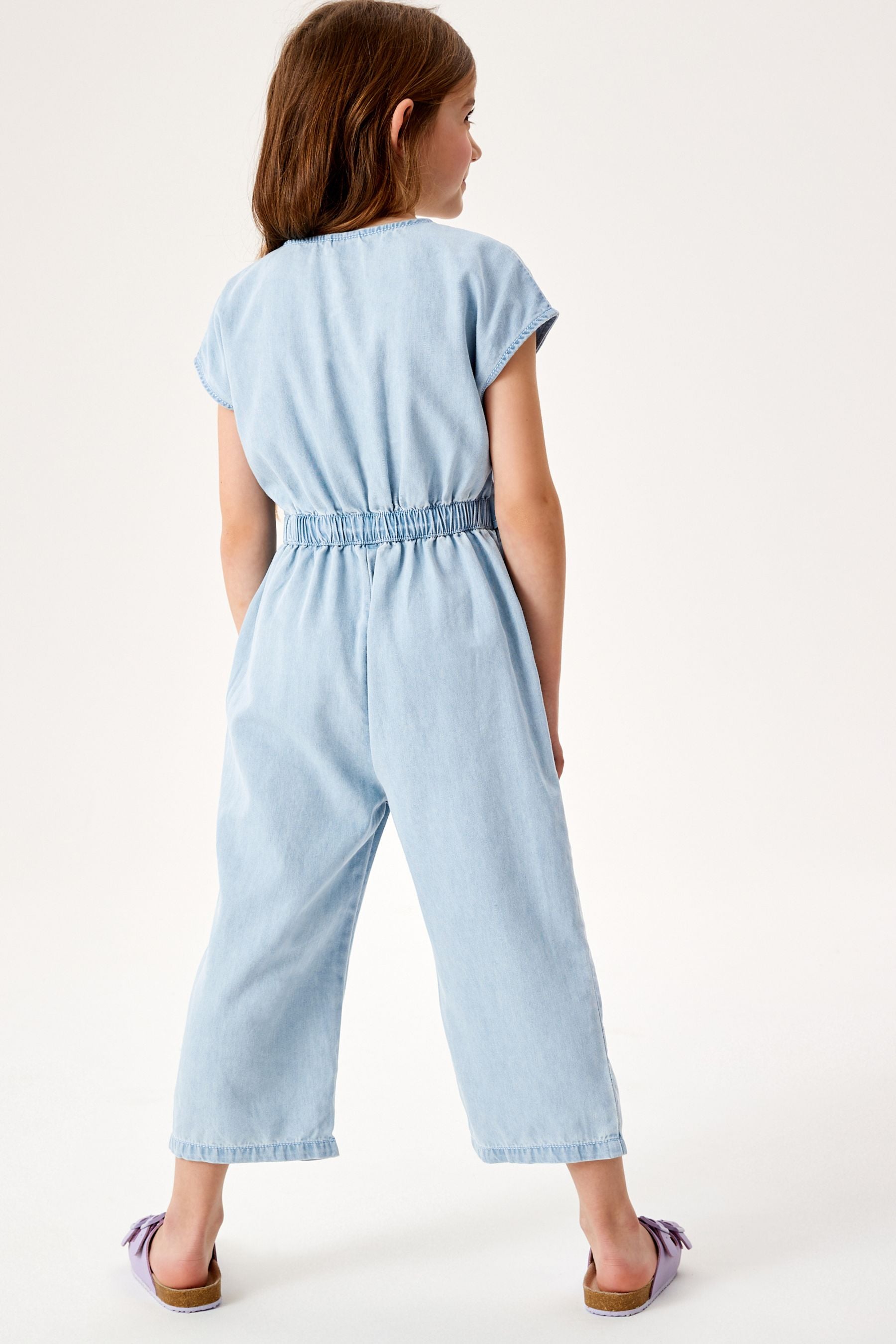 Blue Denim Tie Front Playsuit (3-16yrs)