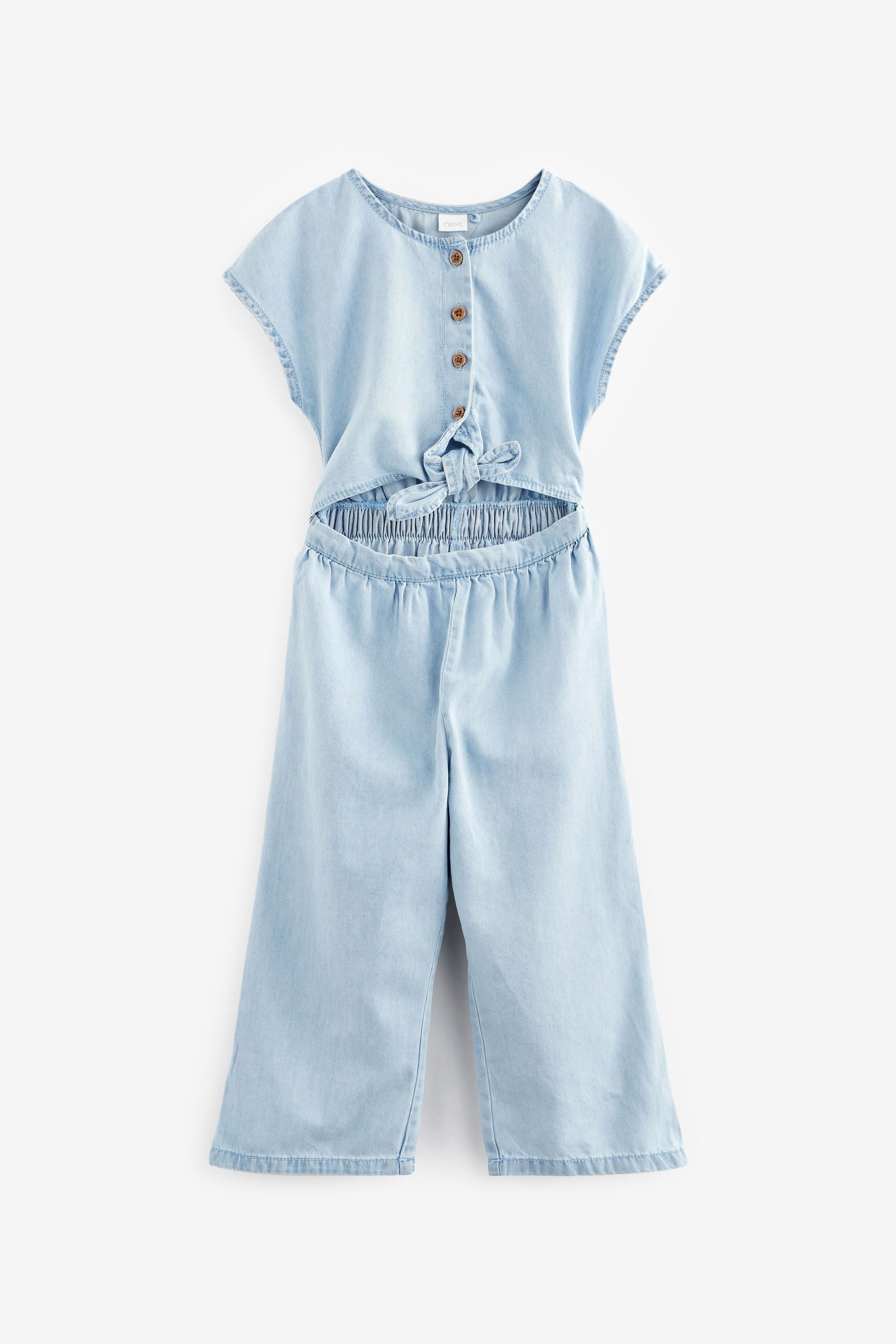 Blue Denim Tie Front Playsuit (3-16yrs)