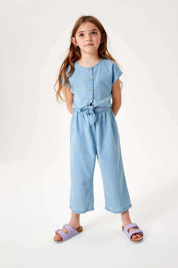 Blue Denim Tie Front Playsuit (3-16yrs)