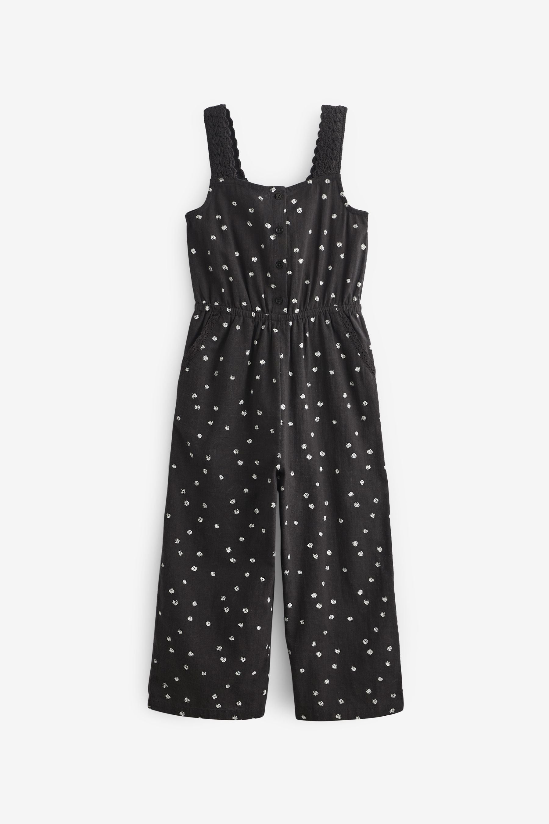 Monochrome Crochet Strap Jumpsuit (3-16yrs)