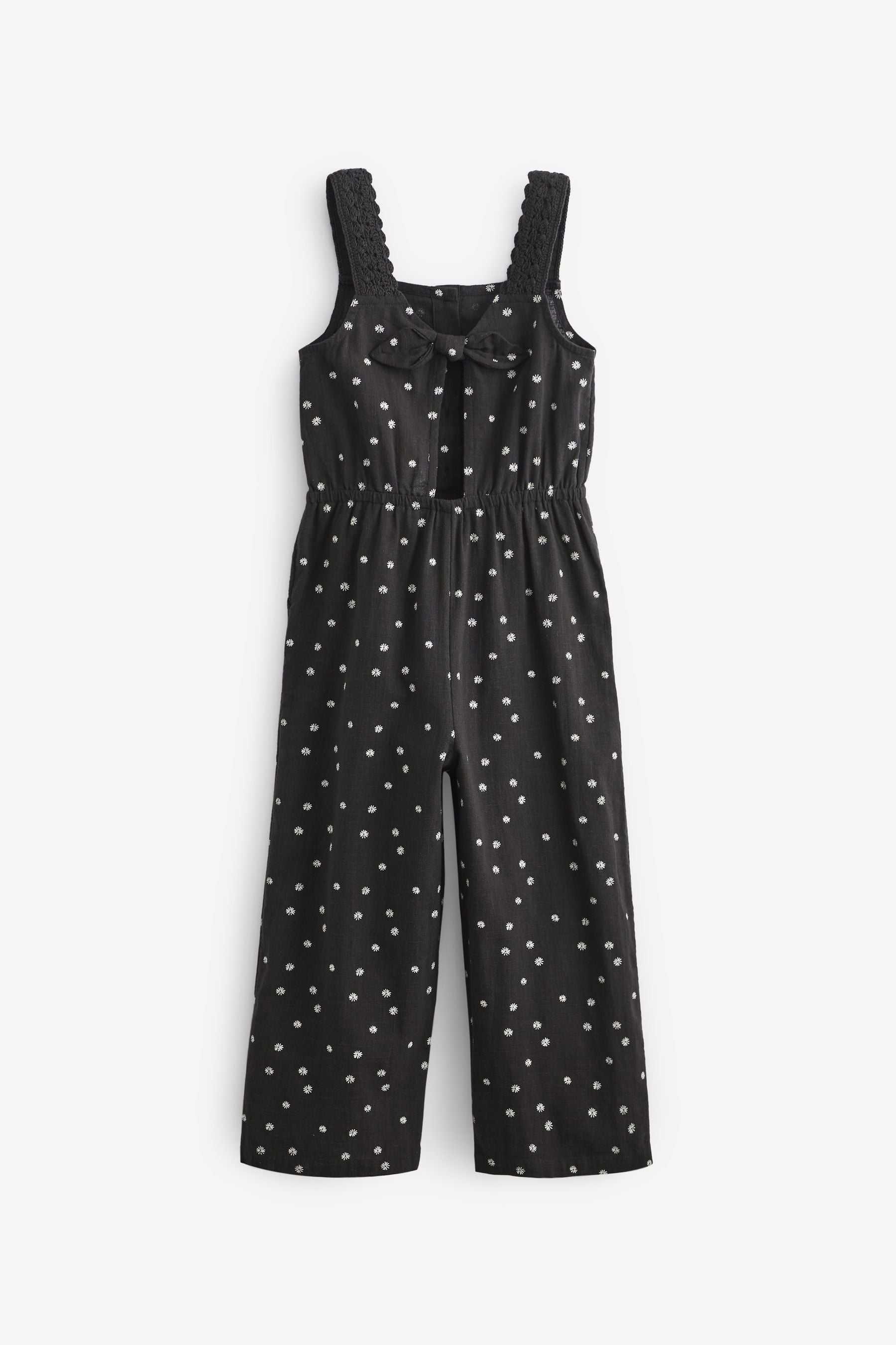 Monochrome Crochet Strap Jumpsuit (3-16yrs)