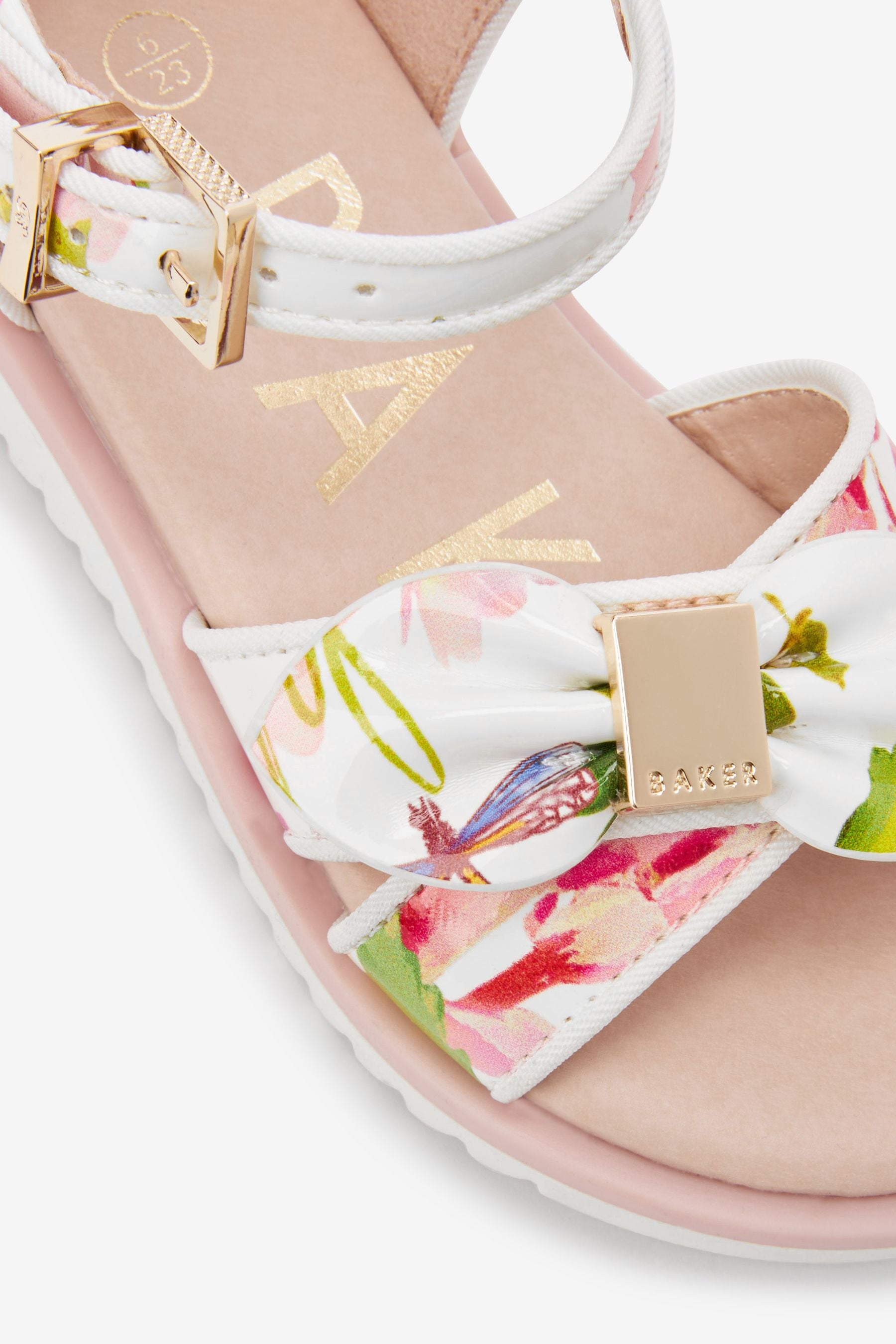 Baker by Ted Baker White Floral Bow Sandals