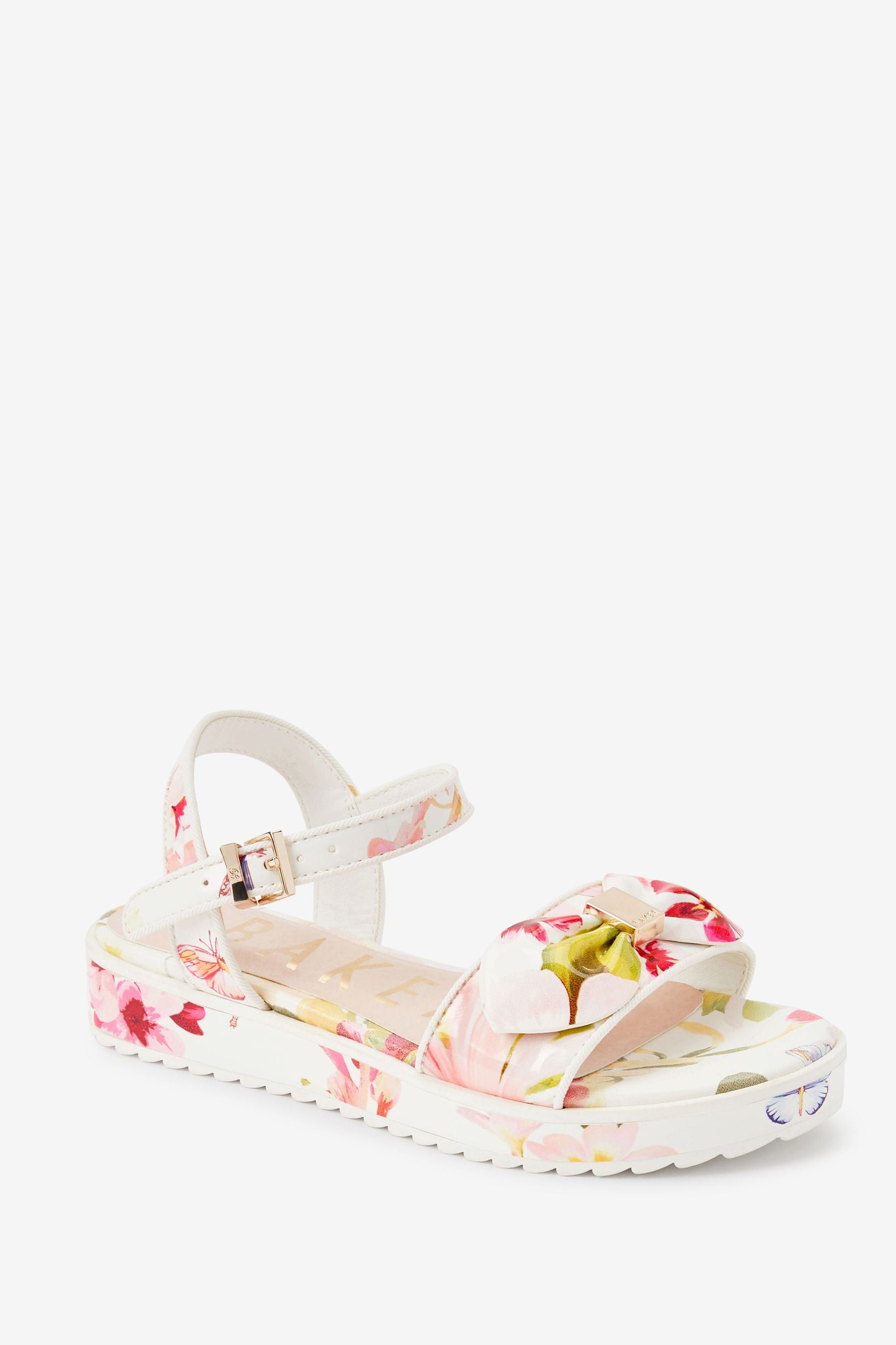 White Baker by Ted Baker White Floral Platform Sandals