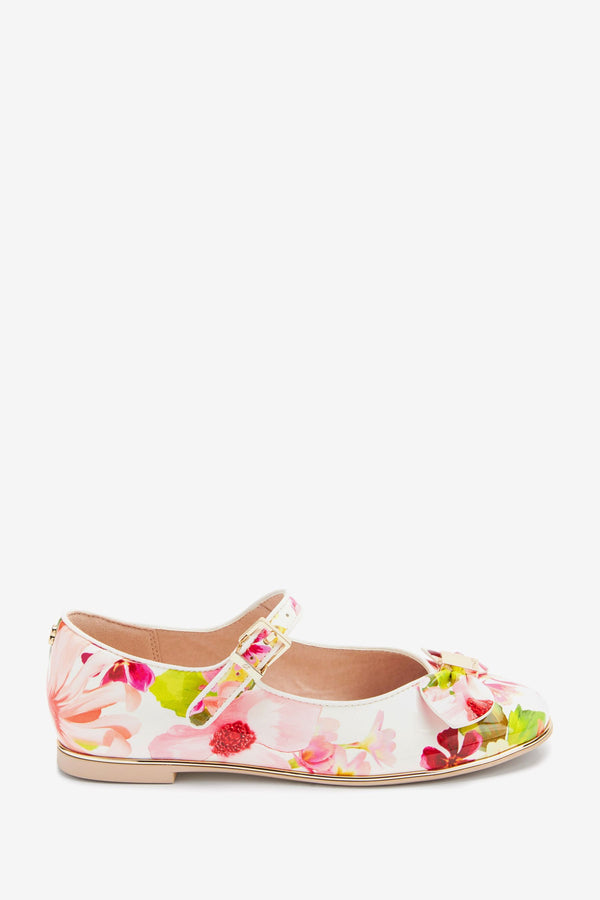 White Baker by Ted Baker White Floral Mary Jane Shoes