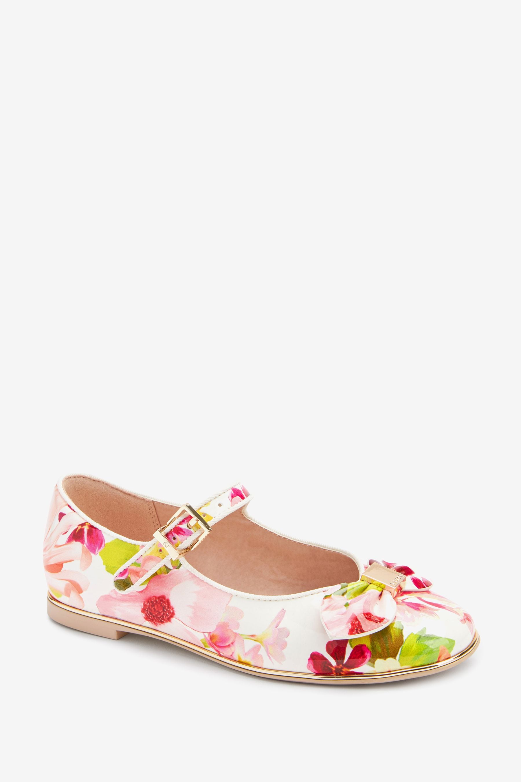 White Baker by Ted Baker White Floral Mary Jane Shoes