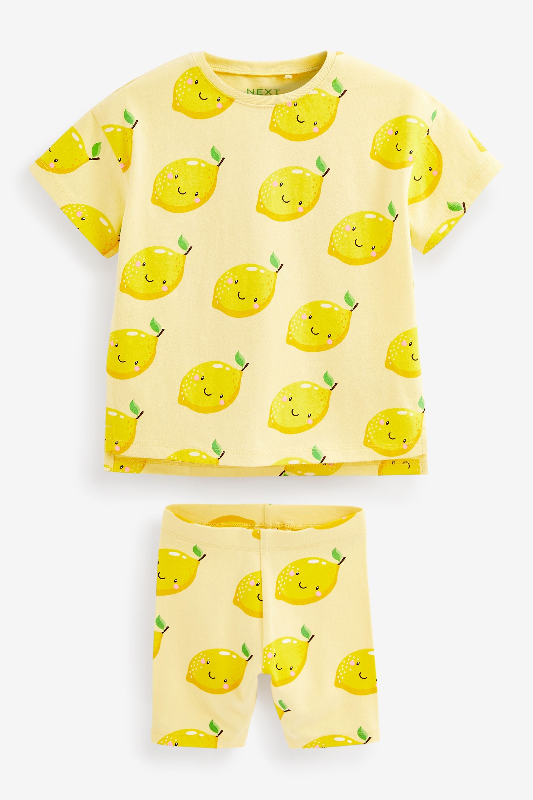 Yellow Lemon Short Sleeve T-Shirt And Cycling Shorts Set (3mths-7yrs)