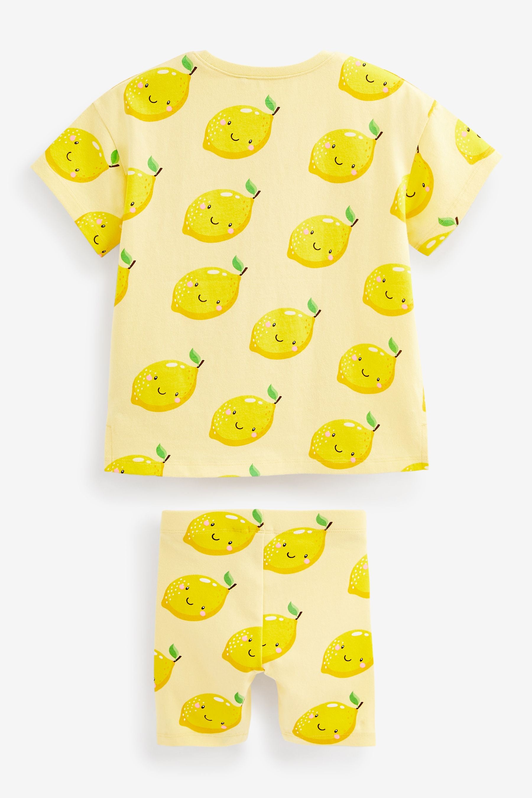 Yellow Lemon Short Sleeve T-Shirt And Cycling Shorts Set (3mths-7yrs)