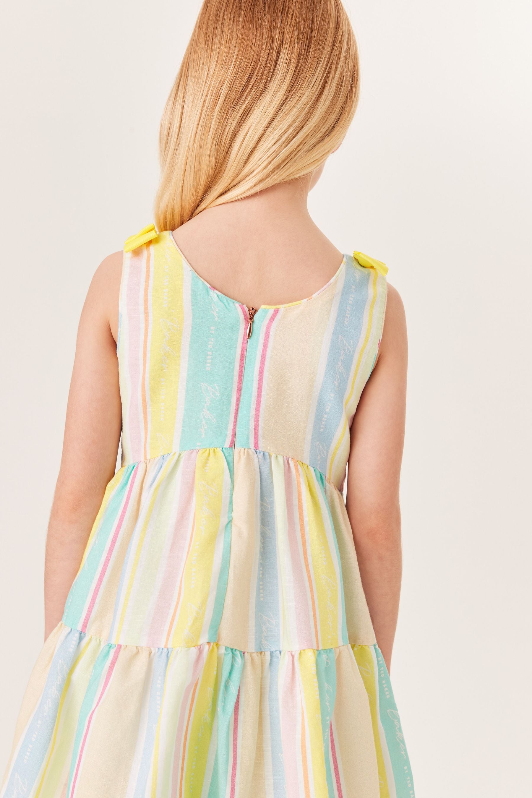 Pink Baker by Ted Baker Linen Stripe Dress