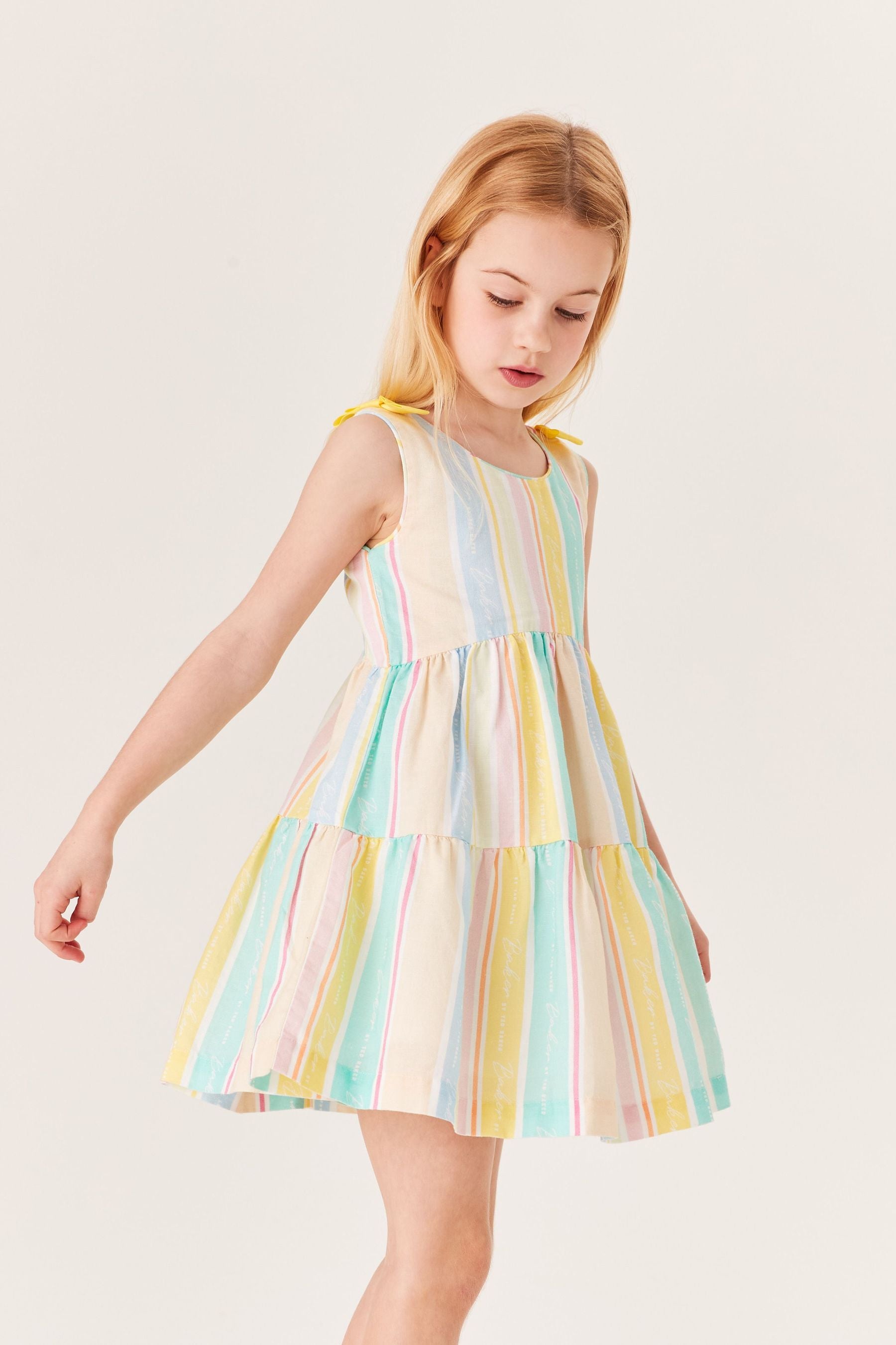 Pink Baker by Ted Baker Linen Stripe Dress