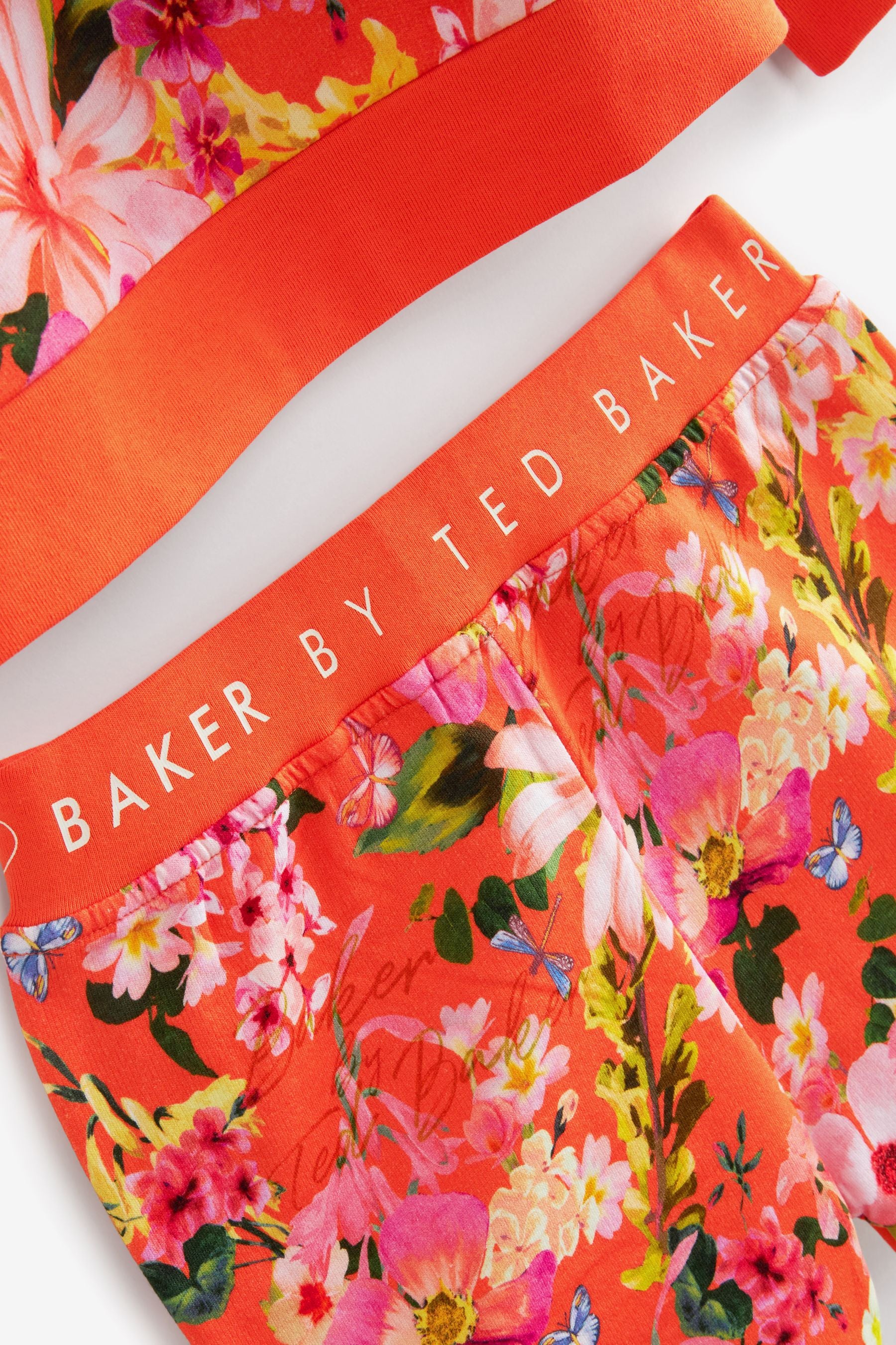 Orange Baker by Ted Baker Floral Sweatshirt and Shorts Set