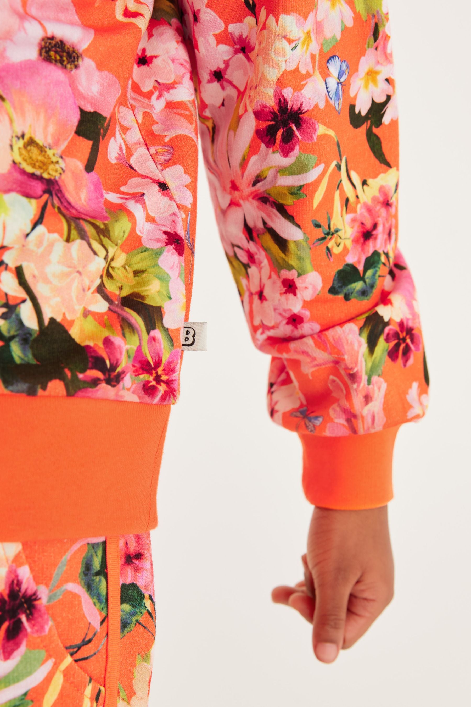 Orange Baker by Ted Baker Floral Sweatshirt and Shorts Set