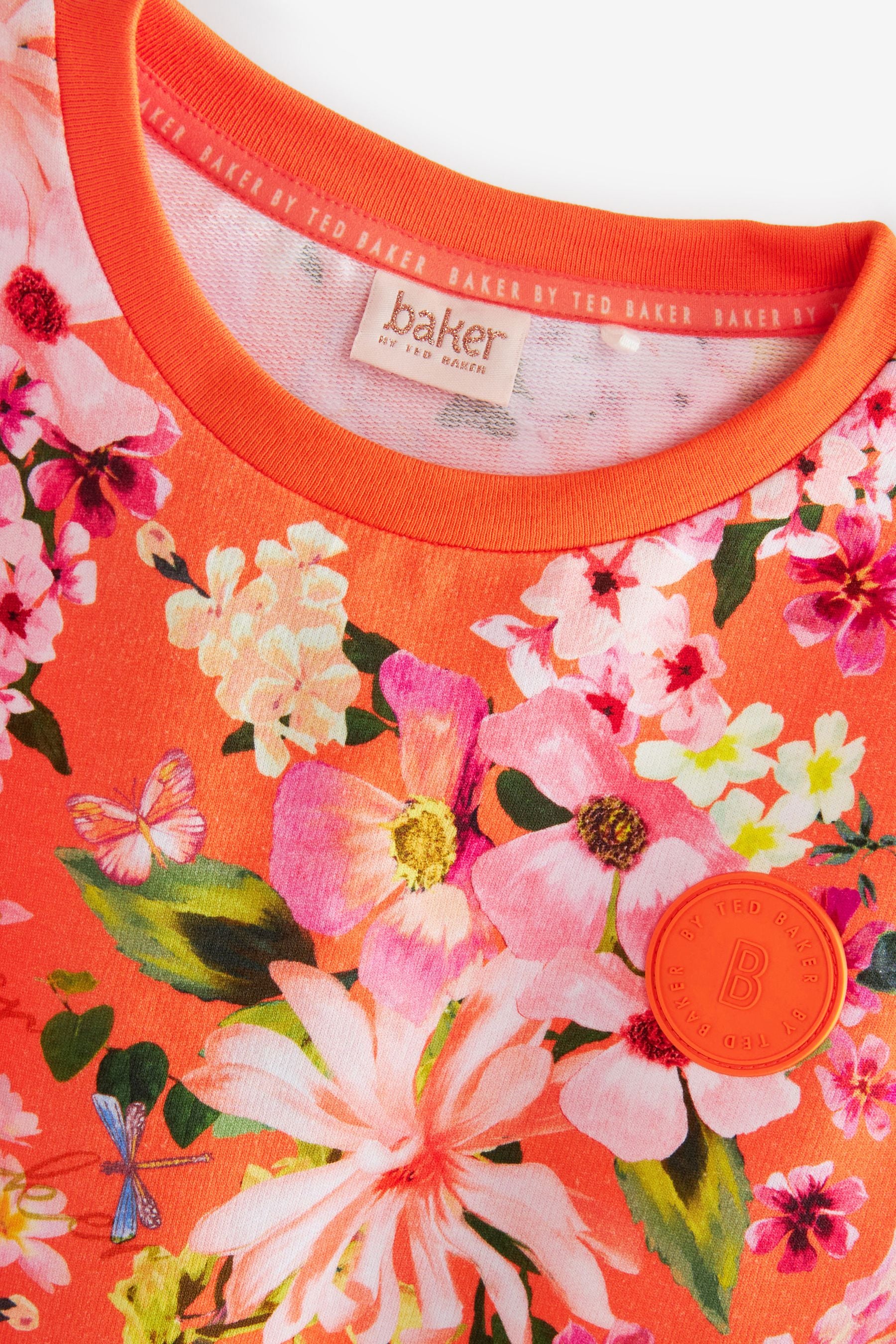 Orange Baker by Ted Baker Floral Sweatshirt and Shorts Set