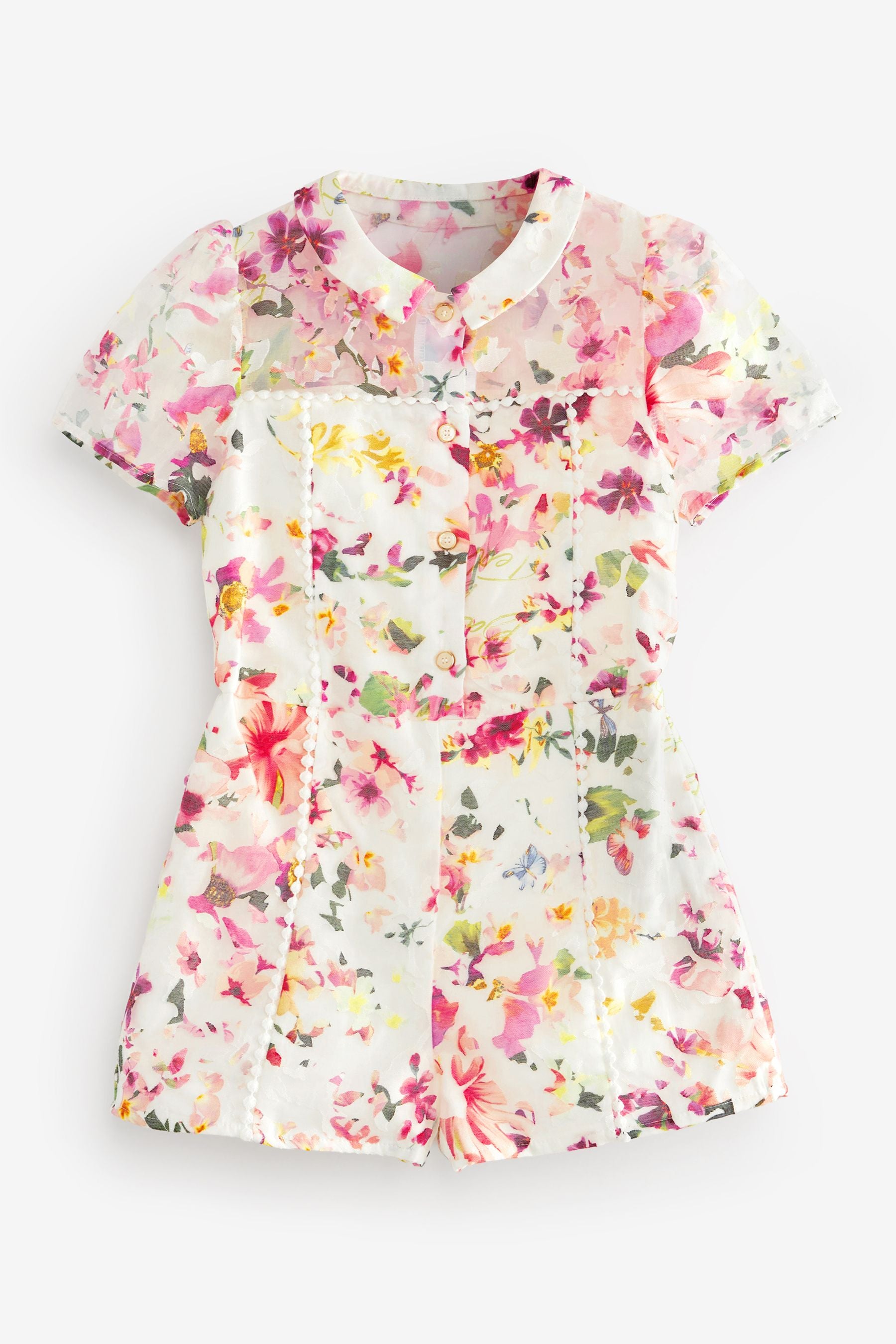 Pink/White Baker by Ted Baker Floral Playsuit