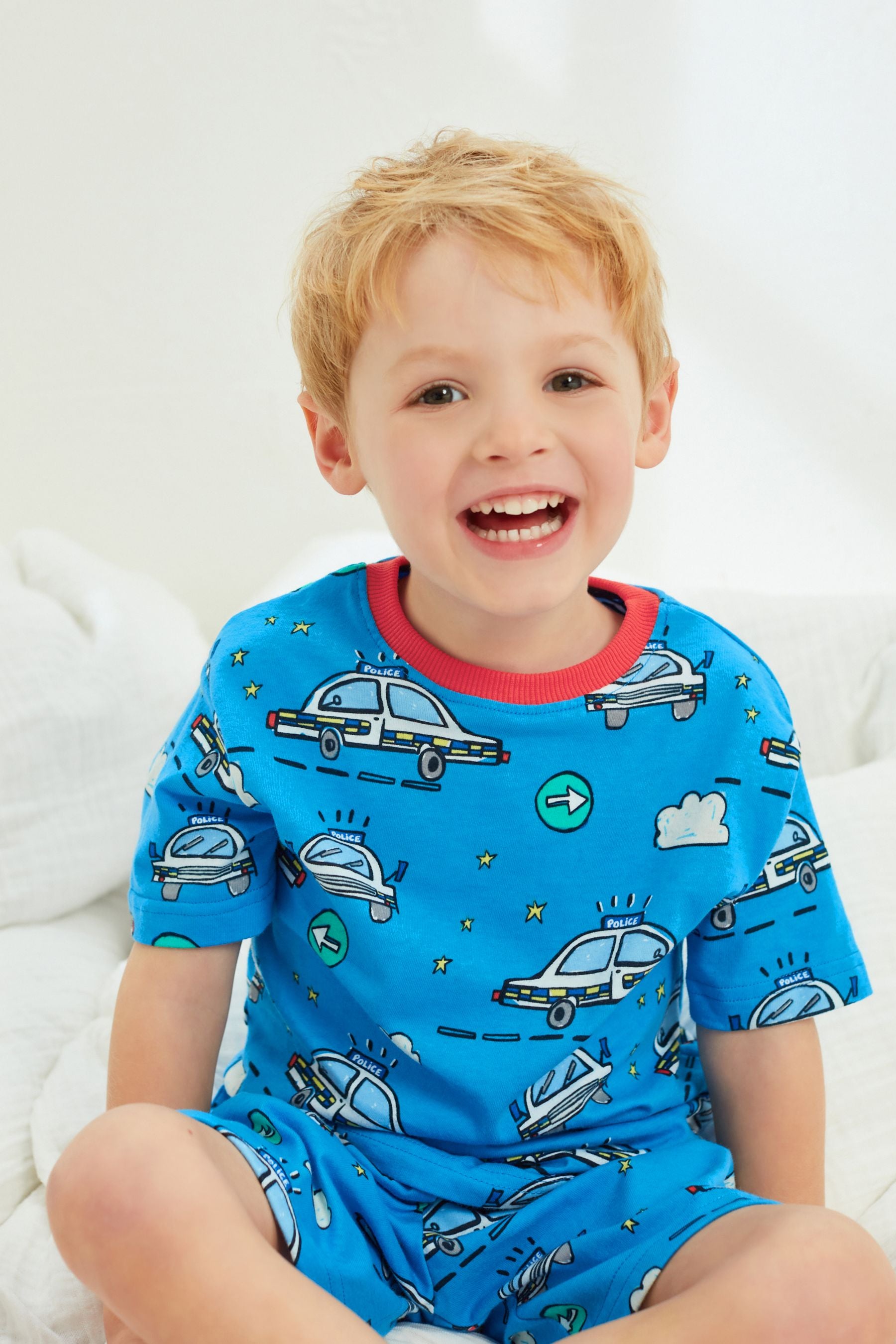 Red/Blue Emergency Vehicles 3 Pack Short Pyjamas (9mths-12yrs)