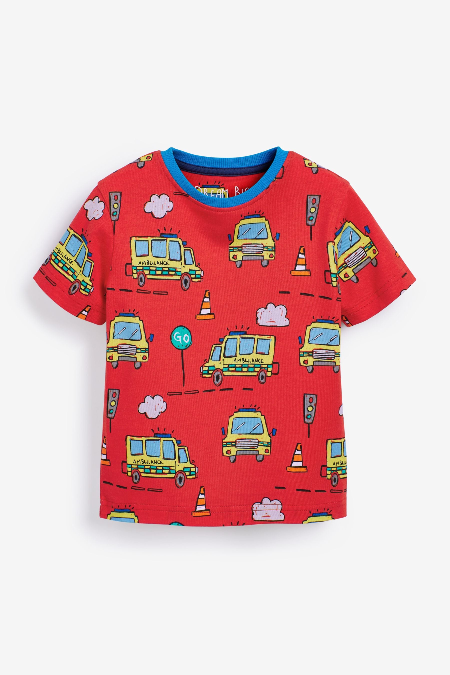 Red/Blue Emergency Vehicles 3 Pack Short Pyjamas (9mths-12yrs)