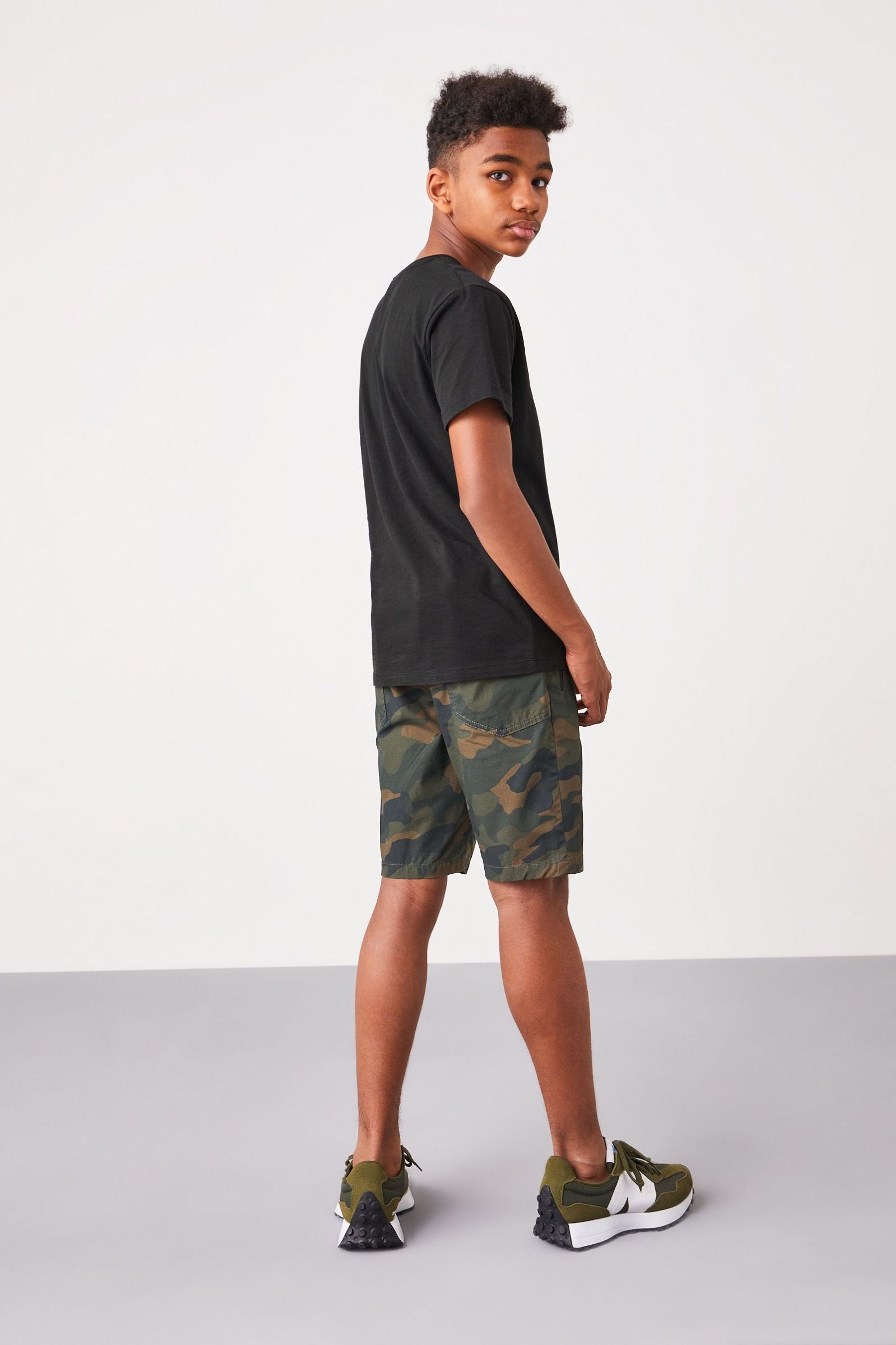 Khaki Camo Pull On Utility Shorts (3-16yrs)