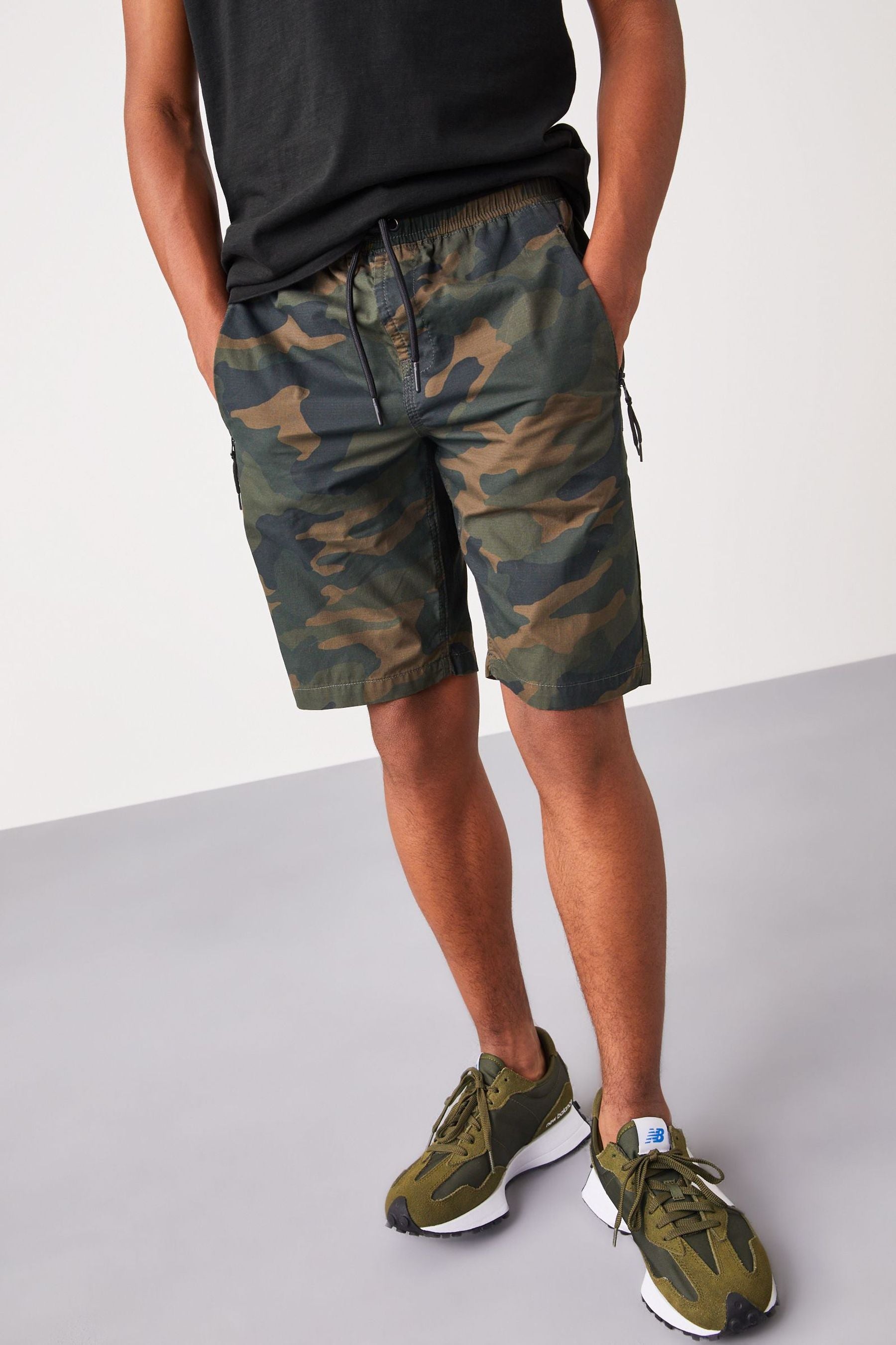 Khaki Camo Pull On Utility Shorts (3-16yrs)