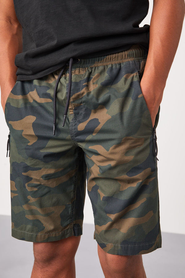 Khaki Camo Pull On Utility Shorts (3-16yrs)