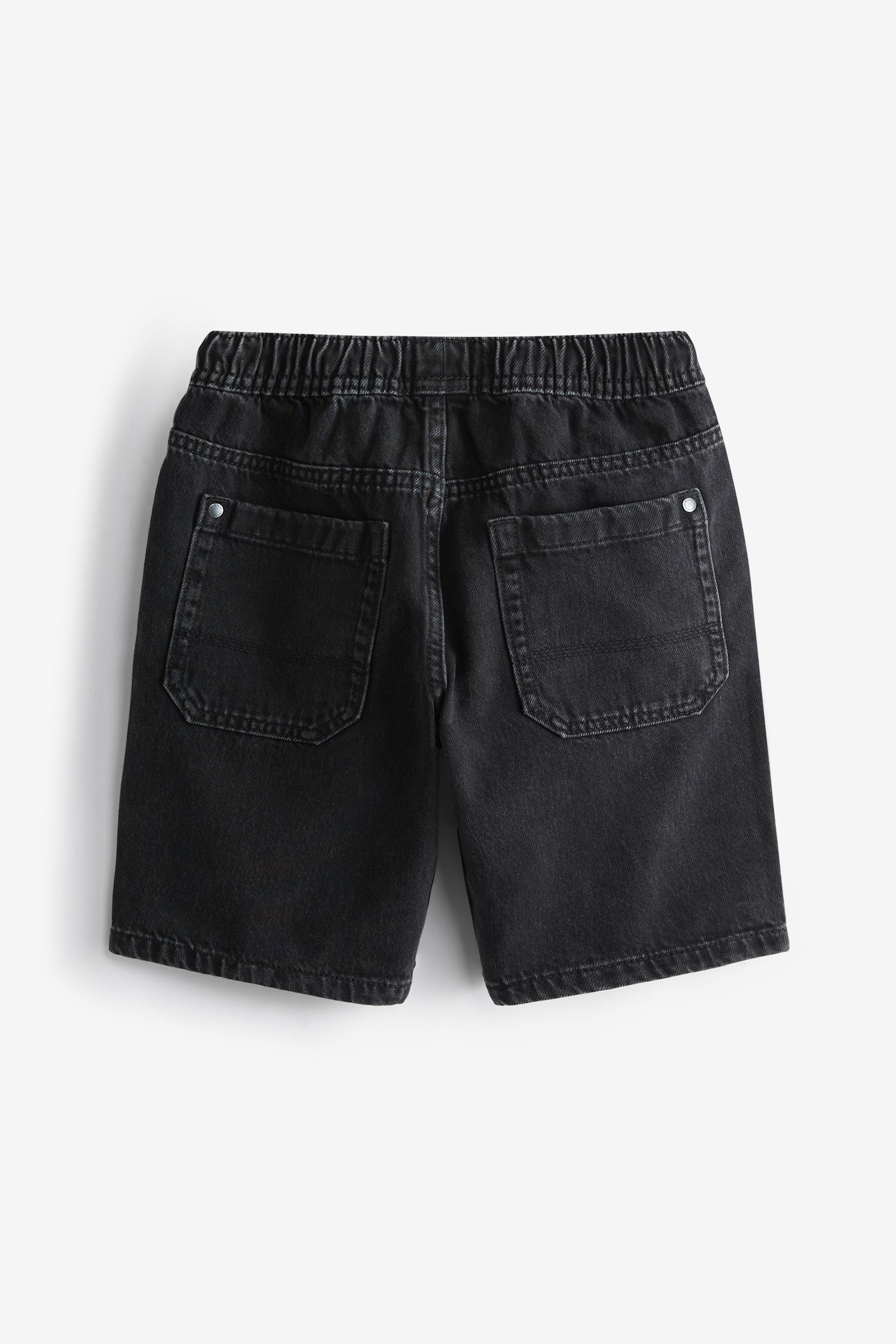 Black Lightweight Pull-On Denim Shorts (3-16yrs)