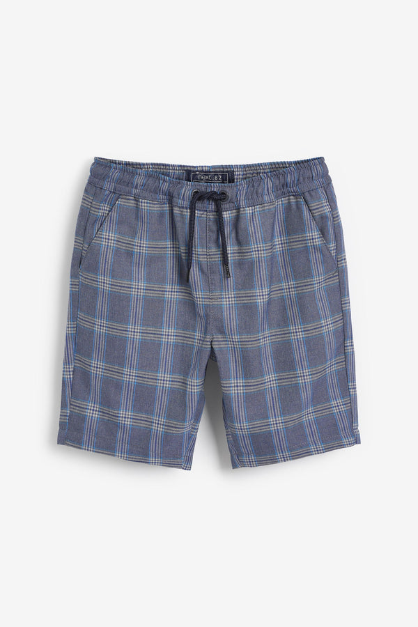 Blue Check Pull-On Shorts (3-16yrs)