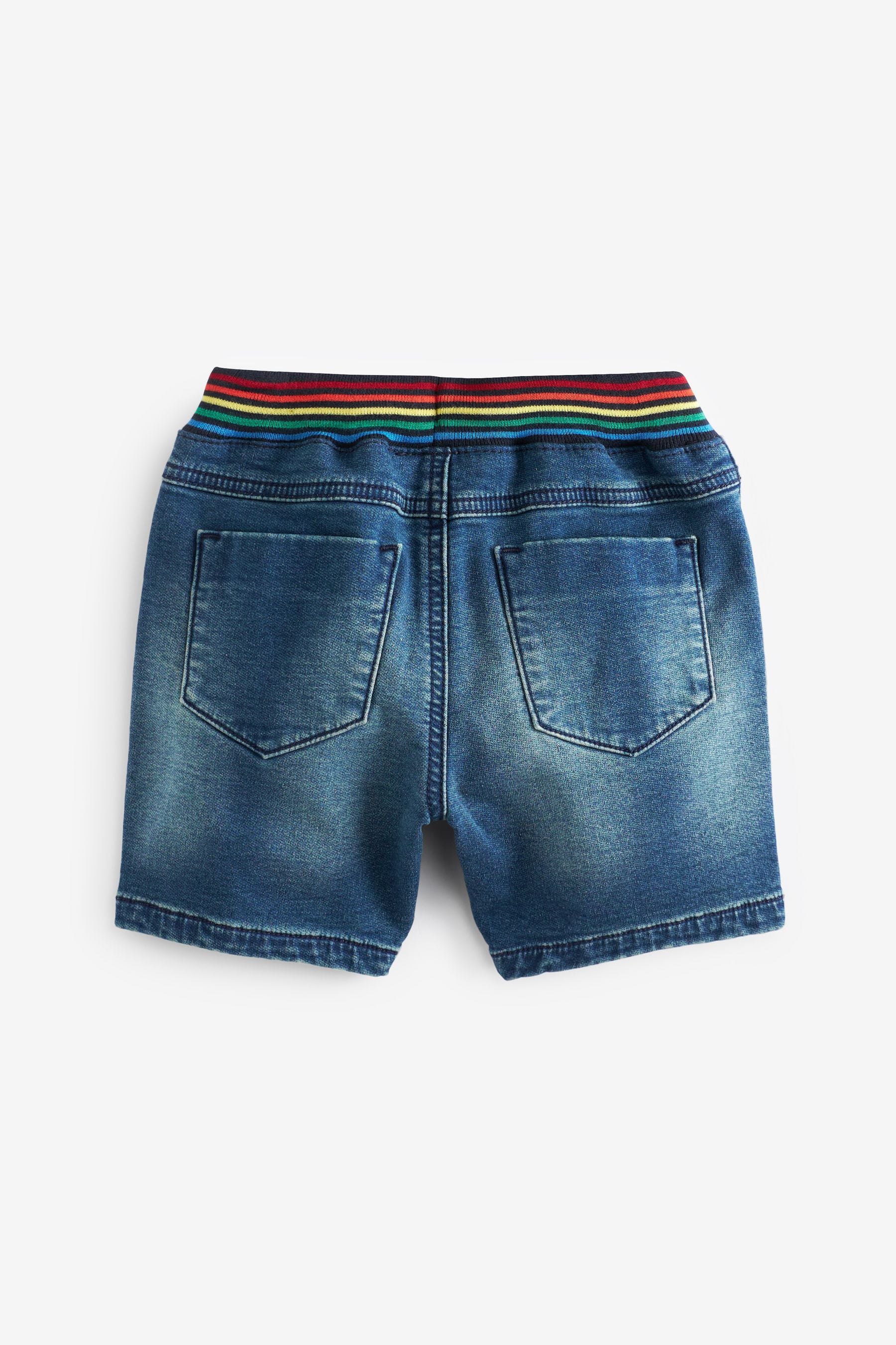 Dark Blue Rainbow Jersey Denim Shorts (3mths-7yrs)