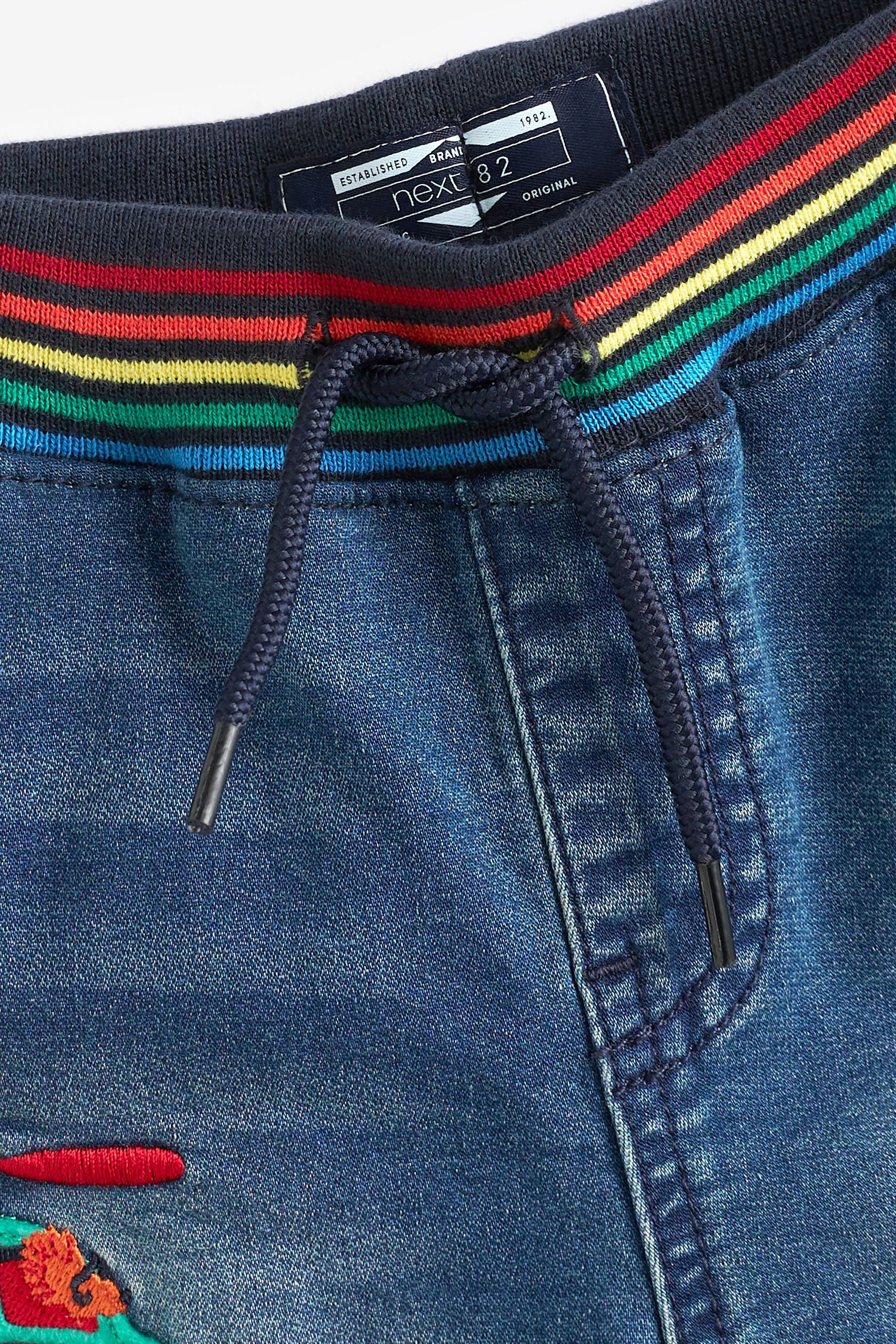 Dark Blue Rainbow Jersey Denim Shorts (3mths-7yrs)