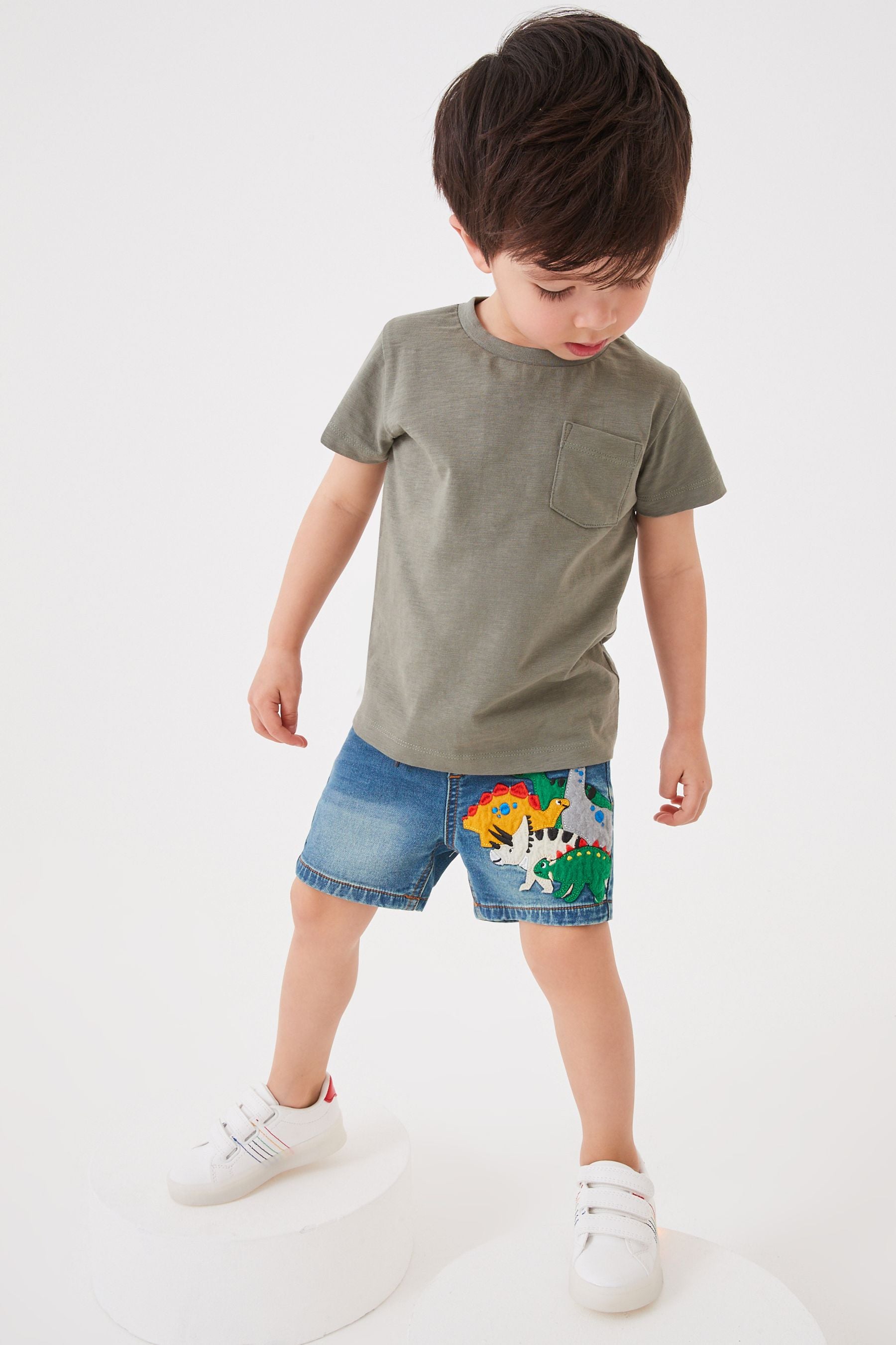 Vintage Dino Jersey Denim Shorts (3mths-7yrs)