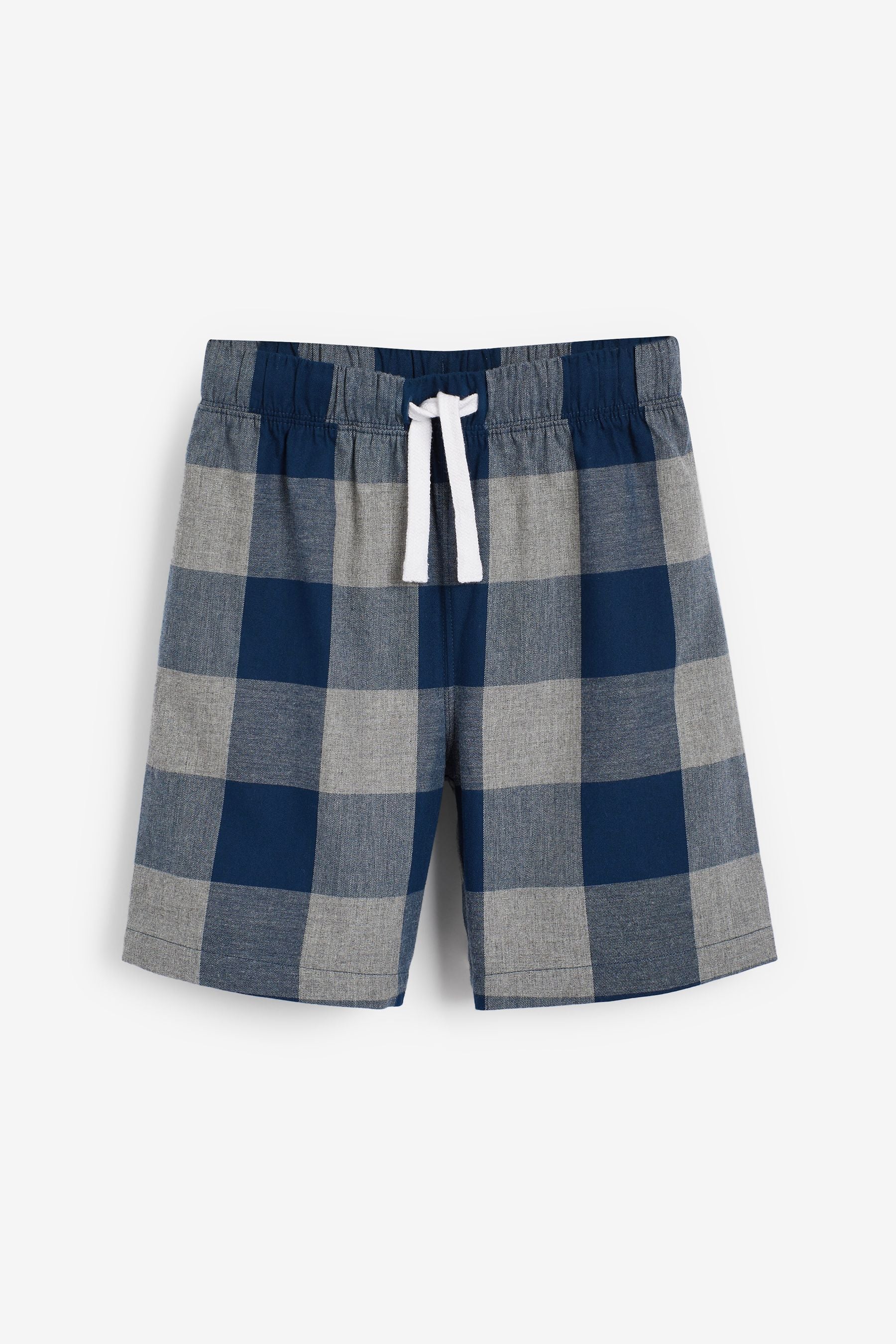 Blue/ Grey 2 Pack Check Short Pyjamas (4-16yrs)