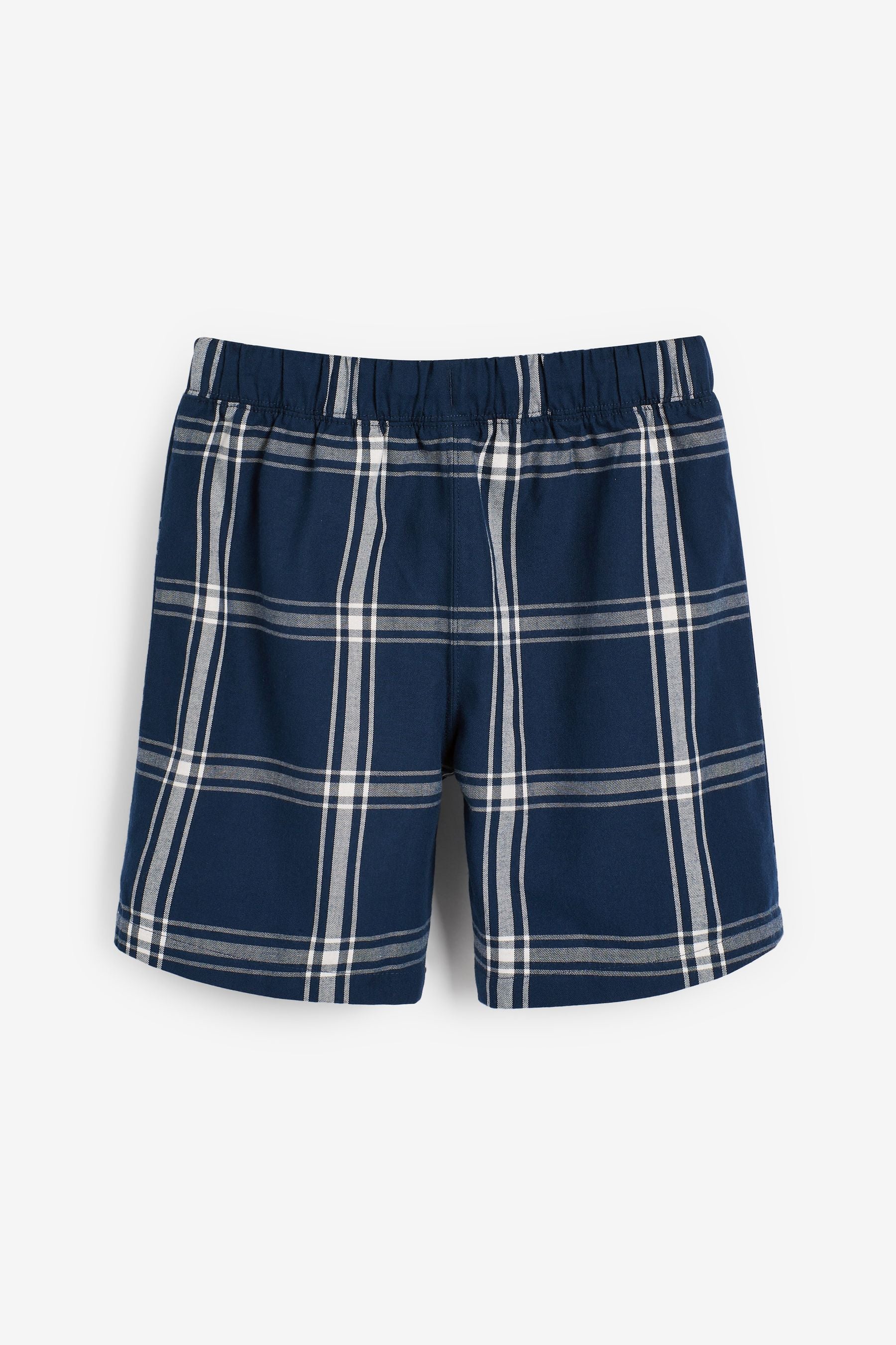 Blue/ Grey 2 Pack Check Short Pyjamas (4-16yrs)