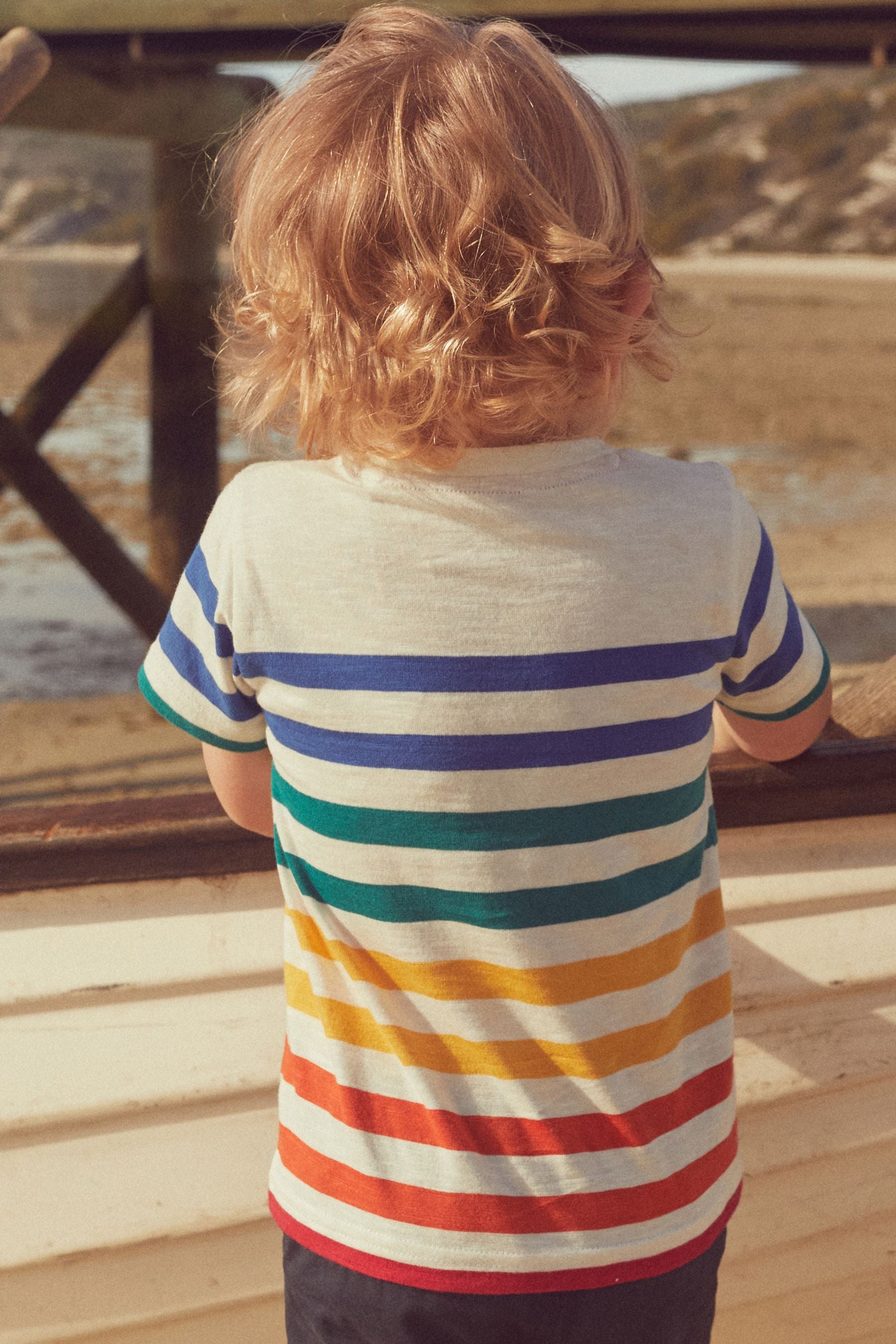 Rainbow Pocket Short Sleeve Stripe T-Shirt (3mths-7yrs)