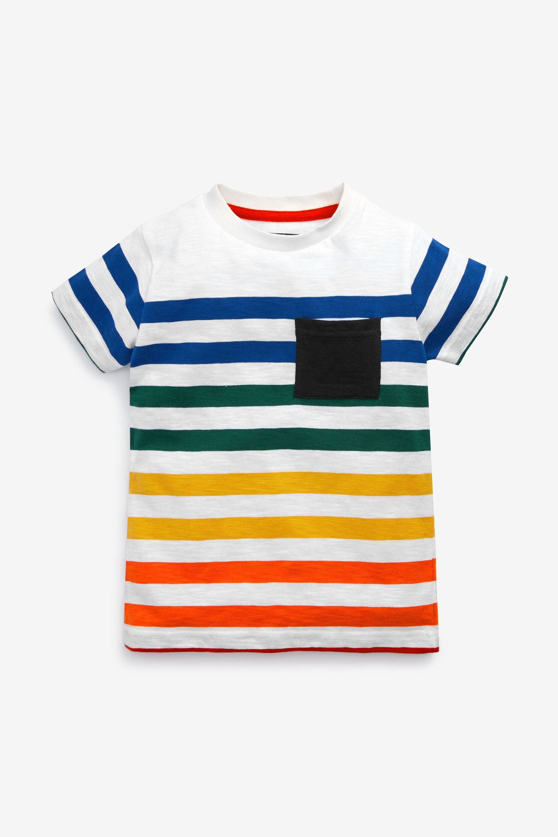 Rainbow Pocket Short Sleeve Stripe T-Shirt (3mths-7yrs)