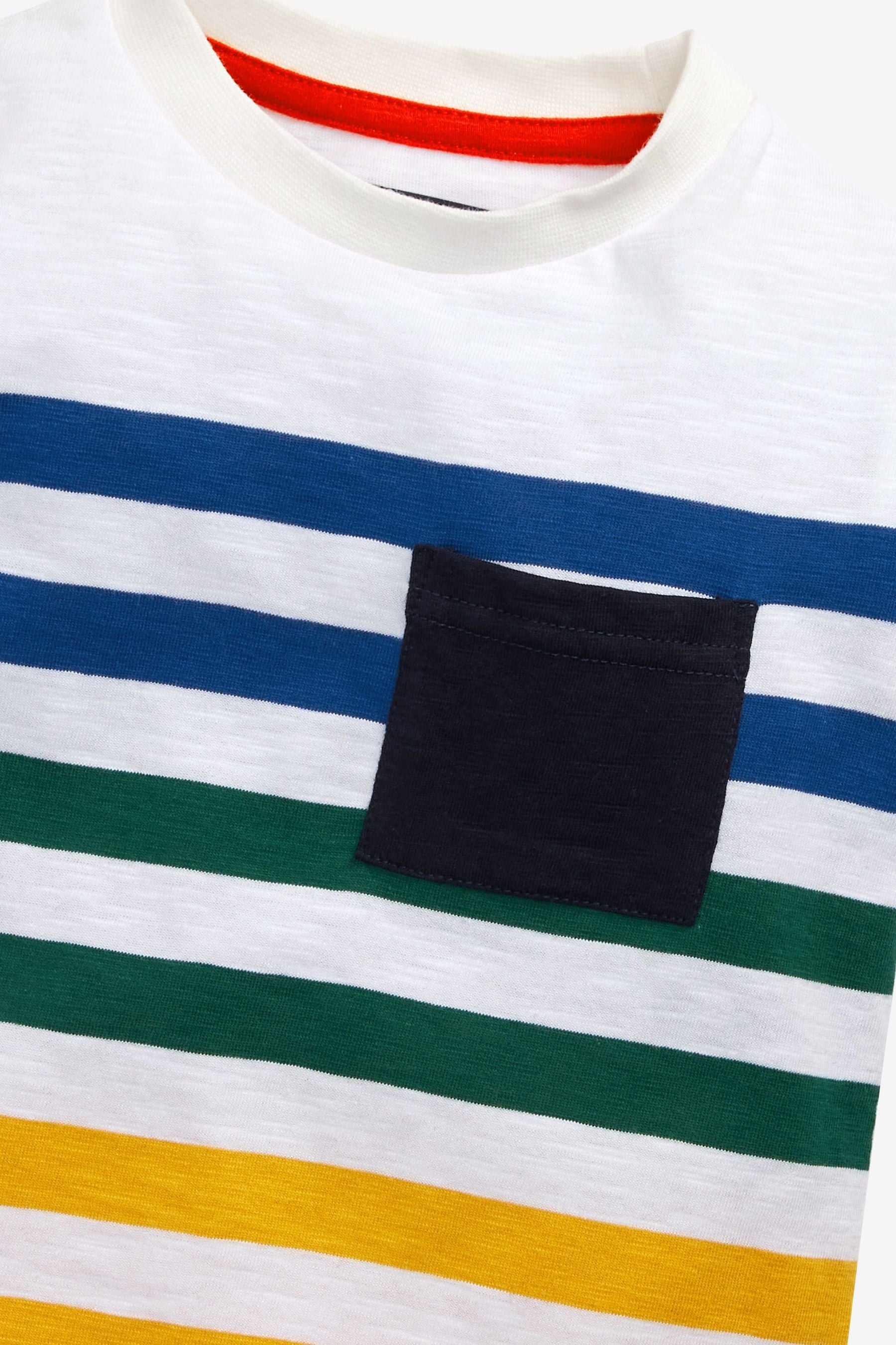 Rainbow Pocket Short Sleeve Stripe T-Shirt (3mths-7yrs)