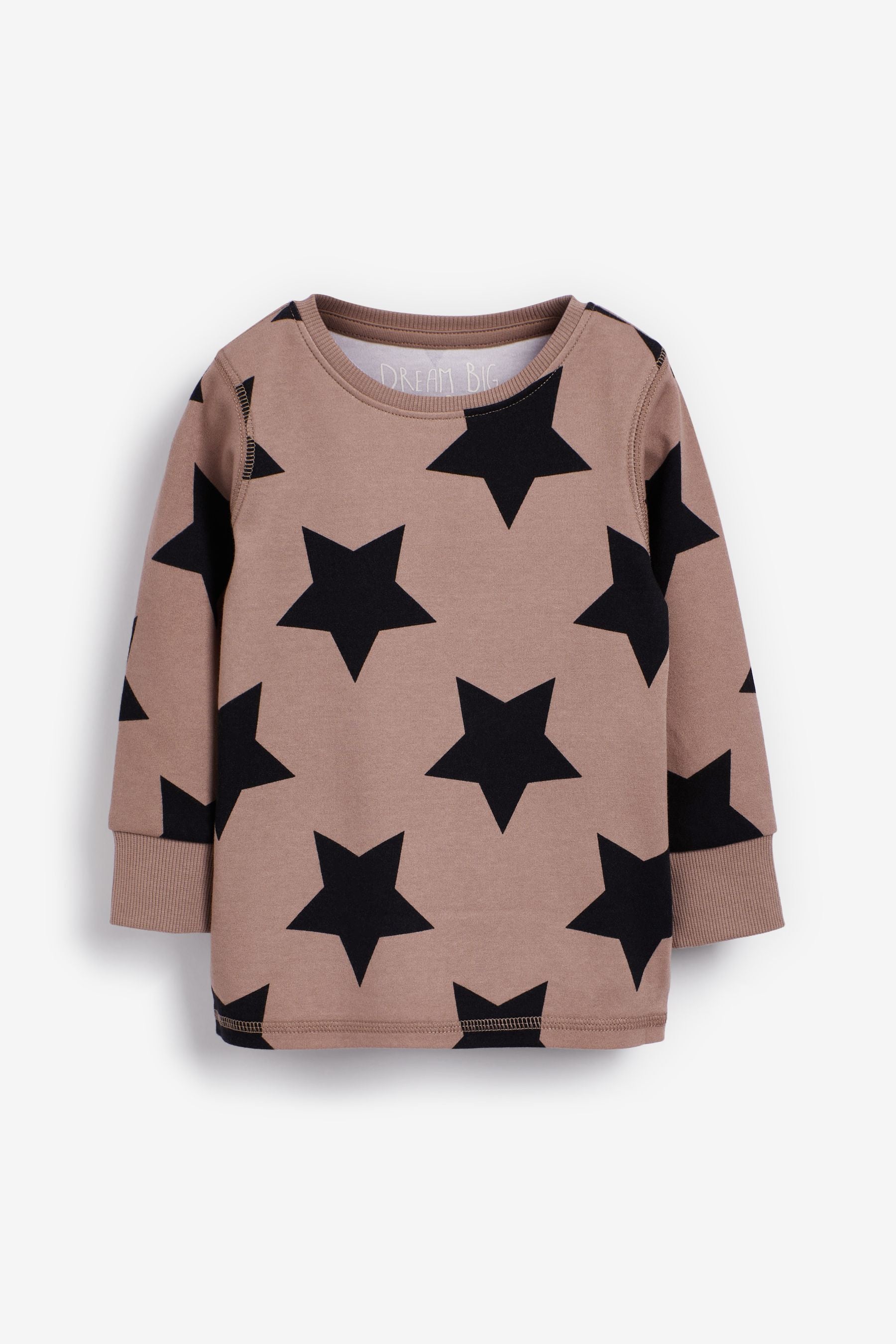 Tan Brown/Grey Star 3 Pack Snuggle Pyjamas (9mths-12yrs)