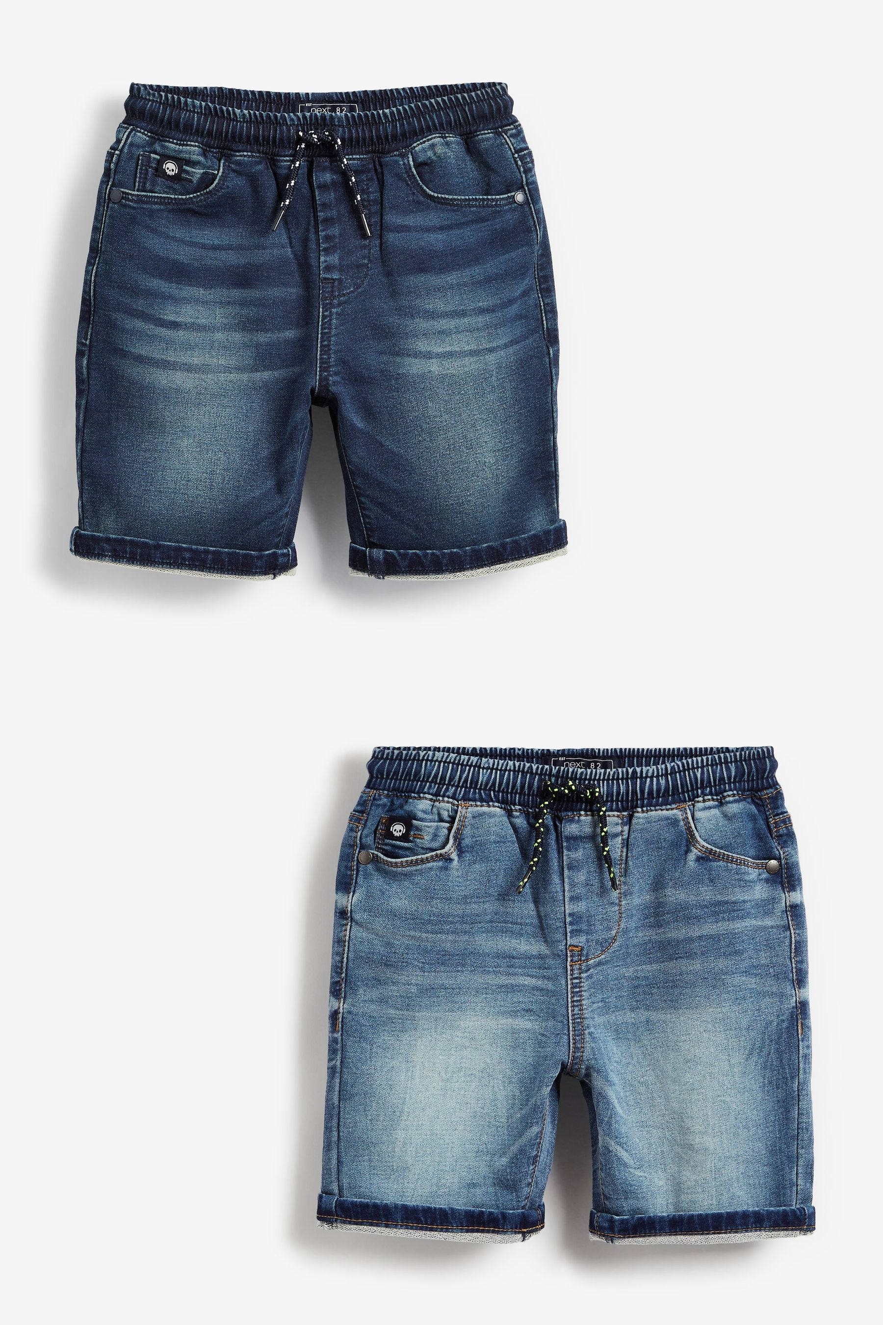 Blue 2 Pack Jersey Denim Shorts (3-16yrs)