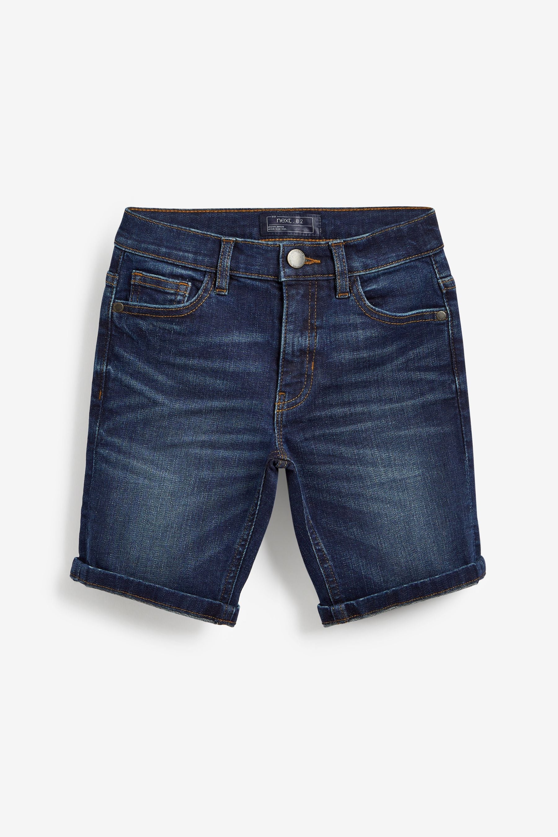 Blue/Black Regular Fit 2 Pack Denim Shorts (3-16yrs)