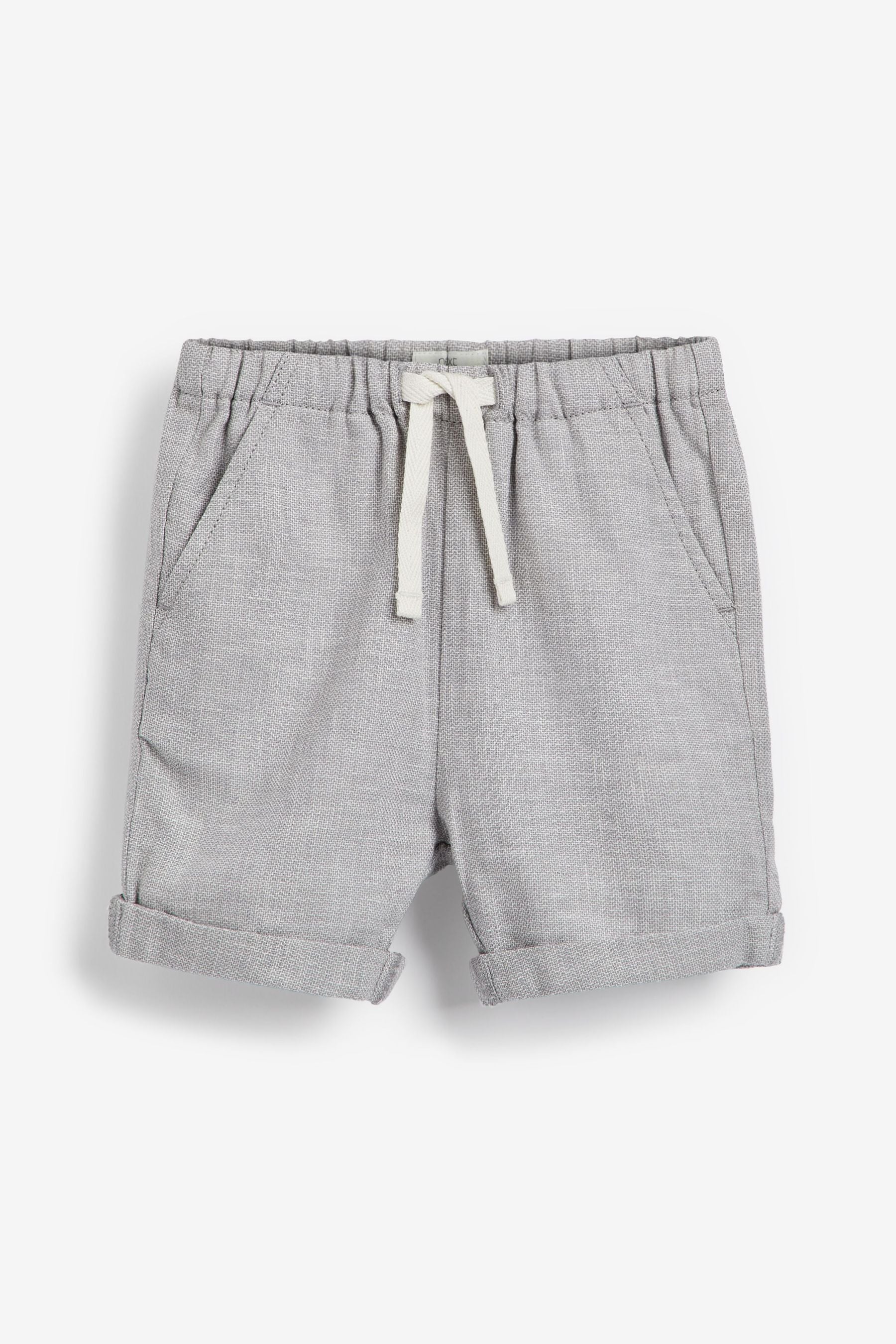 Grey Linen Blend Pull-On Shorts (3mths-7yrs)